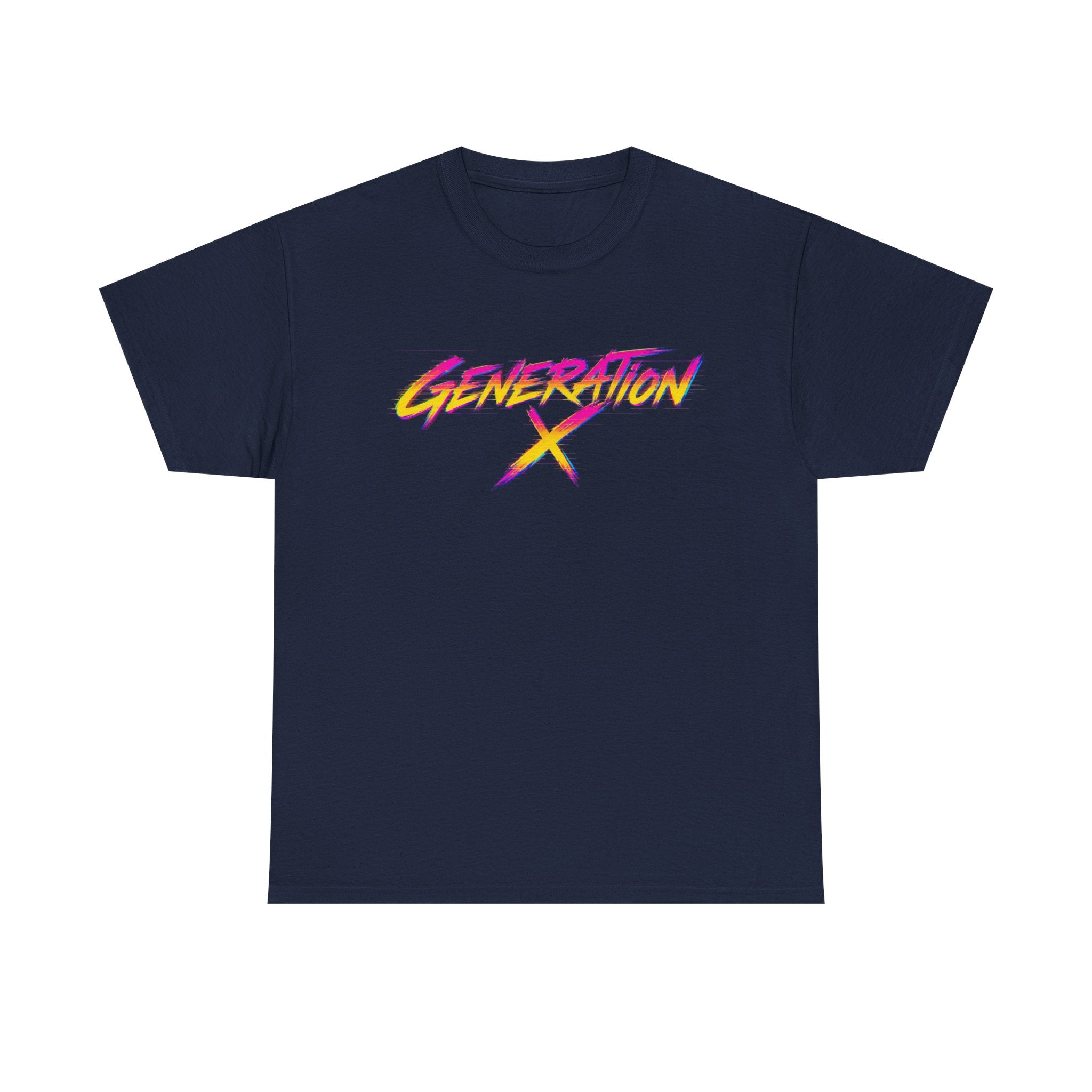 Generation X retro logo Tee | 80s neon script, vintage style