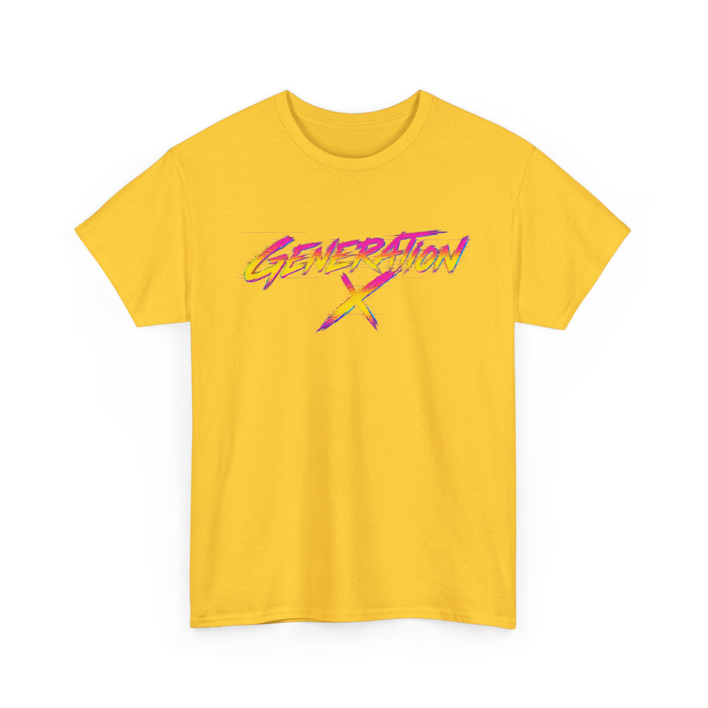 Generation X retro logo Tee | 80s neon script, vintage style