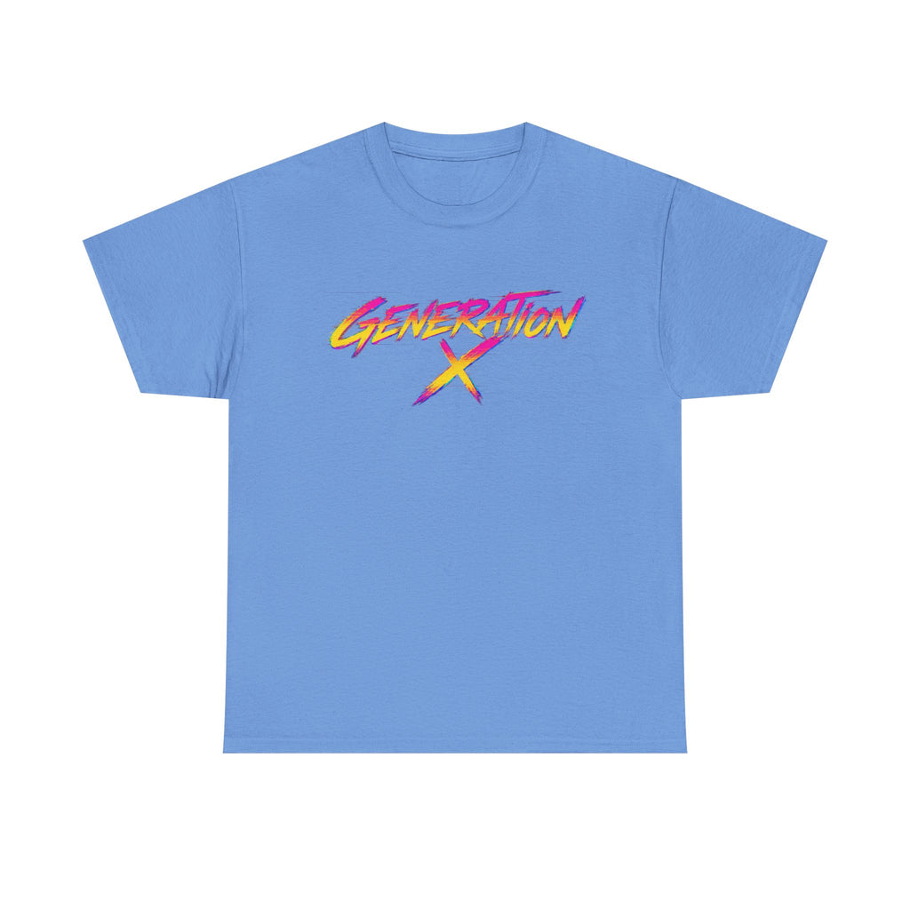 Generation X retro logo Tee | 80s neon script, vintage style