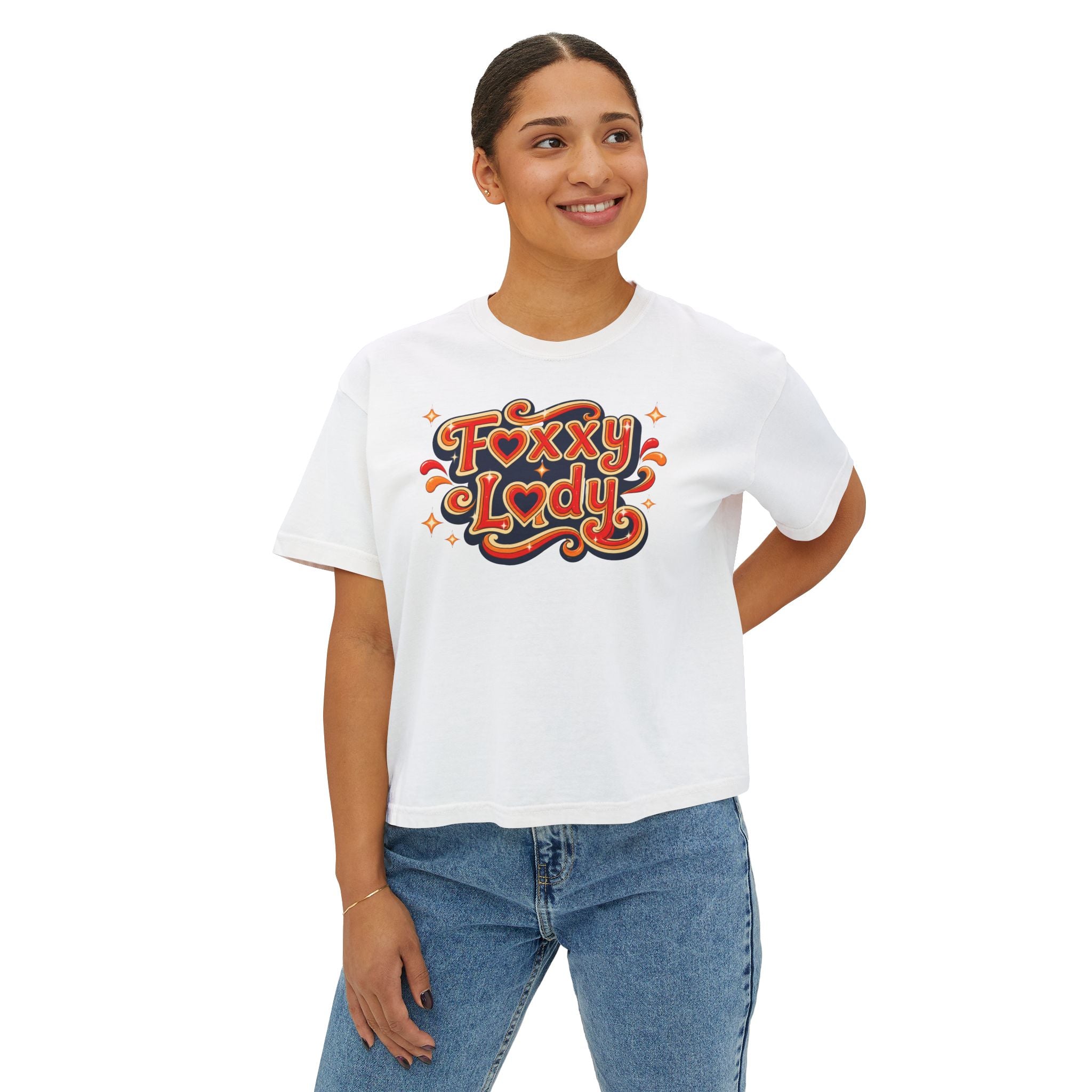 Foxxy Lady script logo Tee | Retro 70s Typography