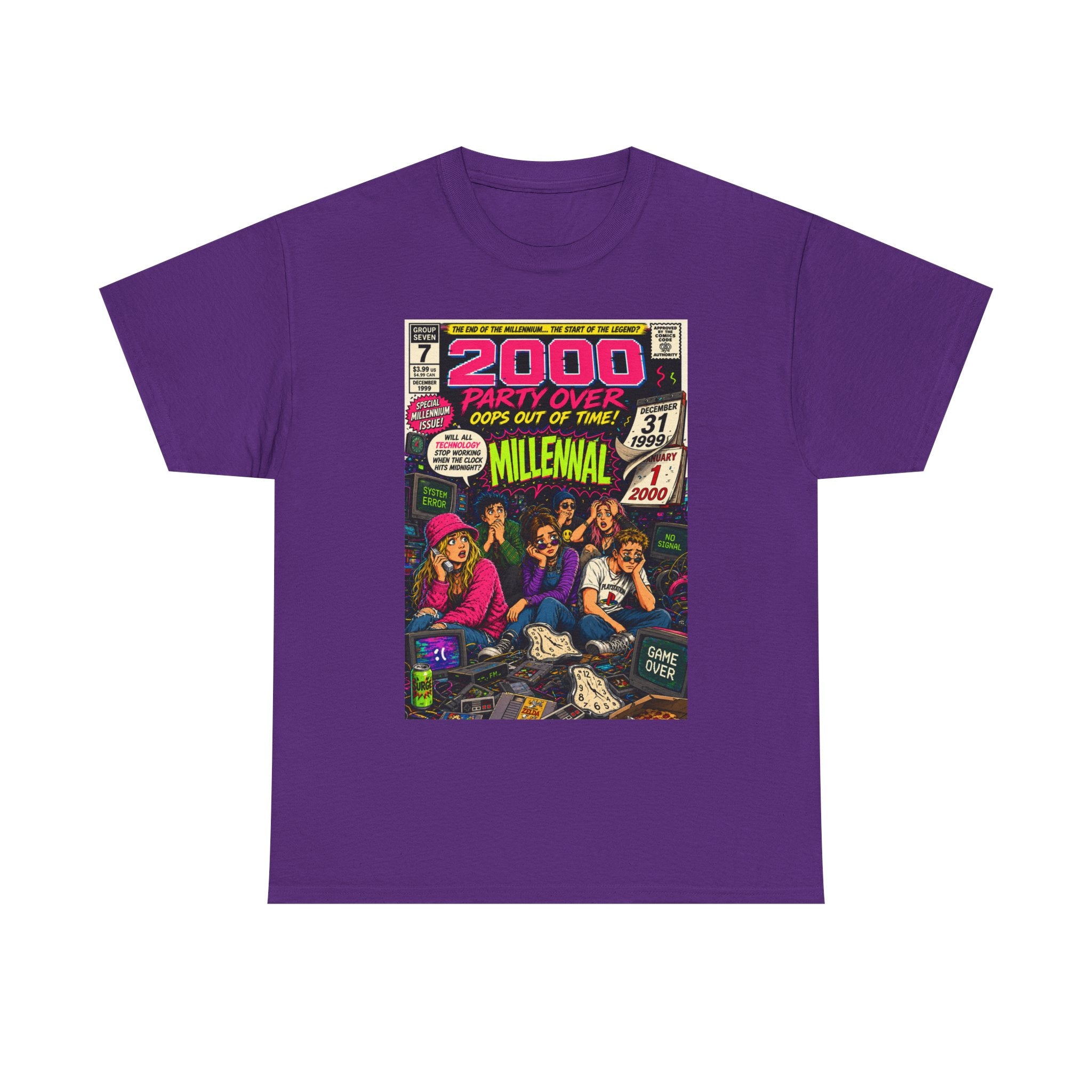 Y2K New Year’s Eve 1999 Comic Cover T-Shirt | 90s Nostalgia