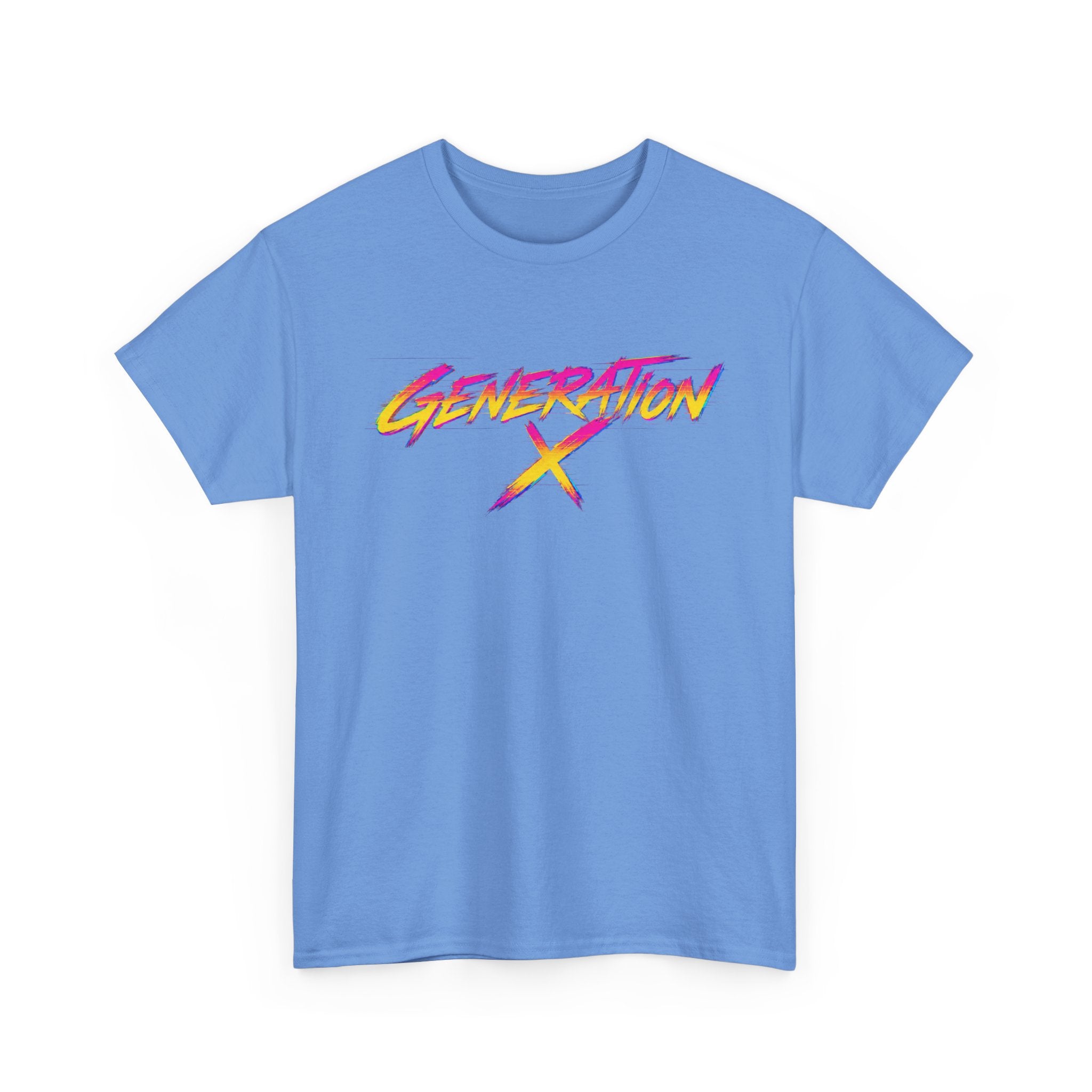 Generation X retro logo Tee | 80s neon script, vintage style