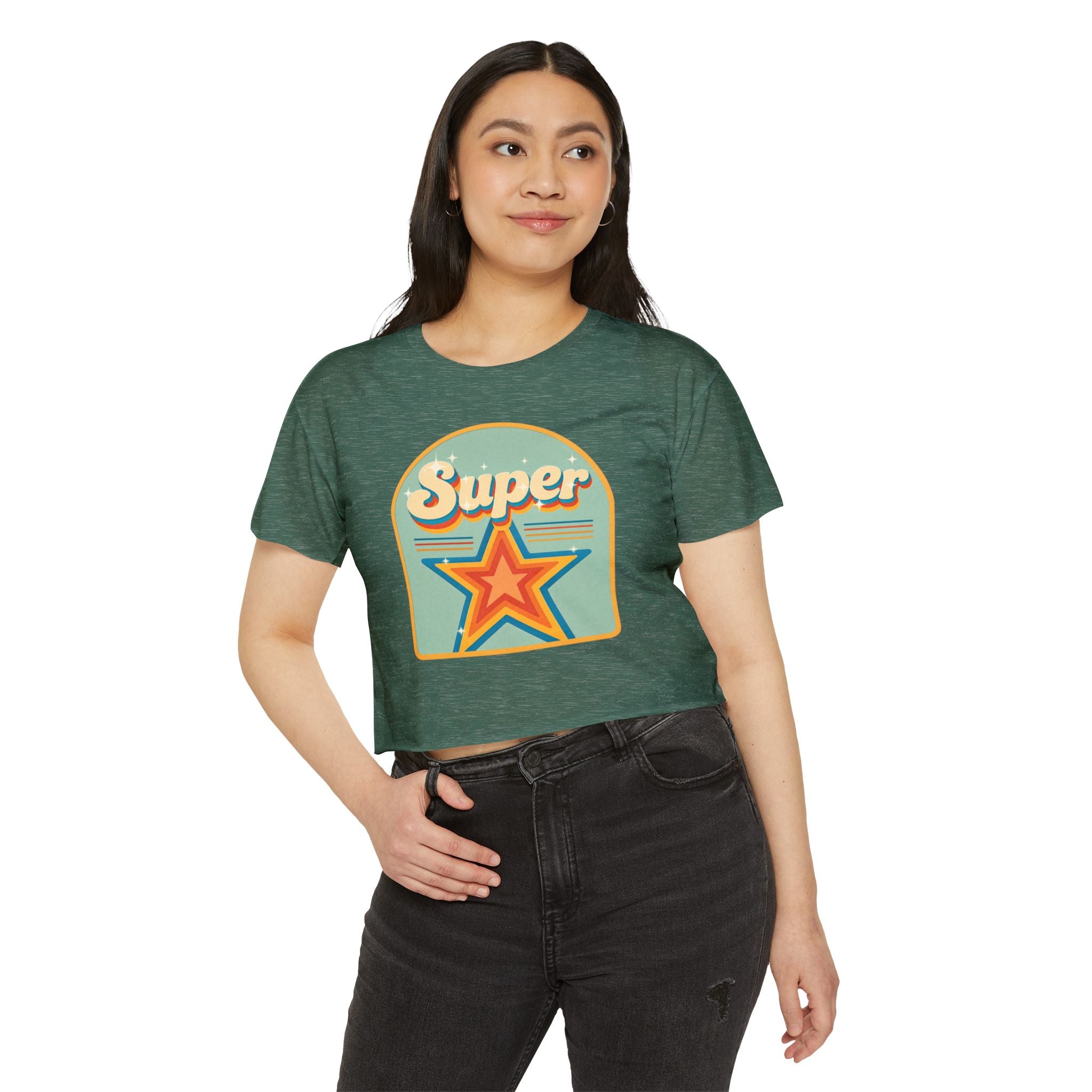 Super Star Retro Crop Top — Women's Festival Tee
