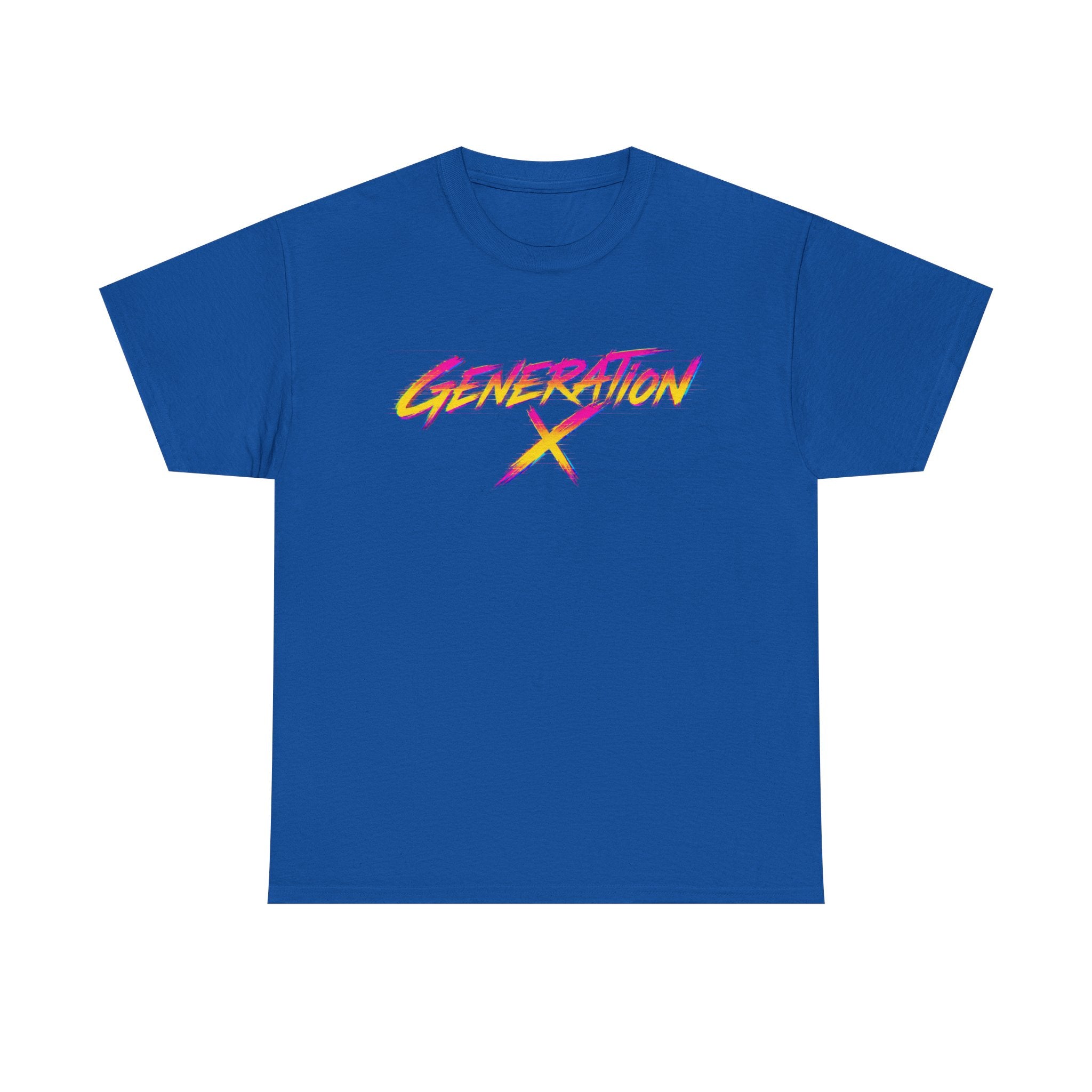 Generation X retro logo Tee | 80s neon script, vintage style