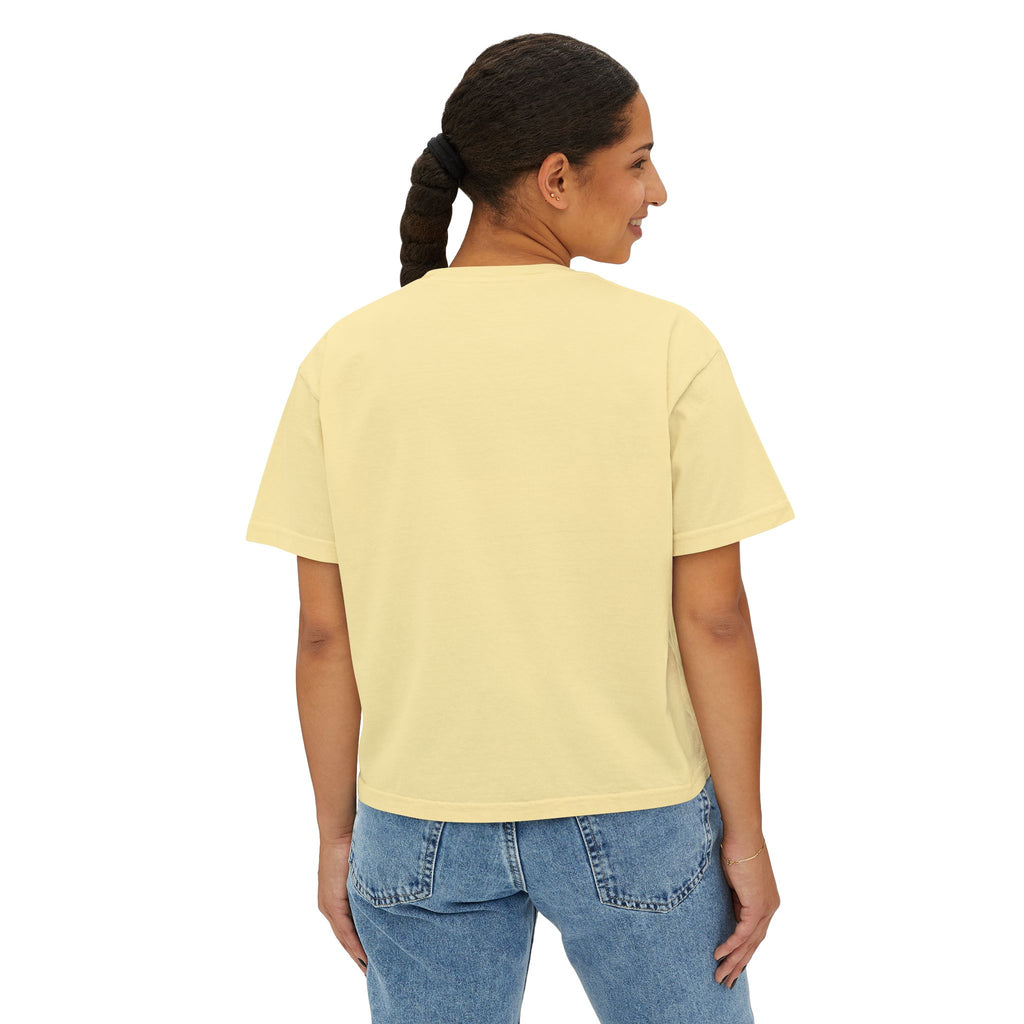 Foxy Lady Boxy Tee — Retro 70s Graphic Women’s Crop T-Shirt
