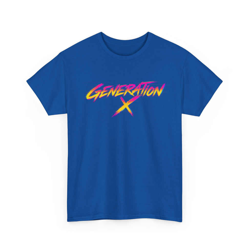 Generation X retro logo Tee | 80s neon script, vintage style