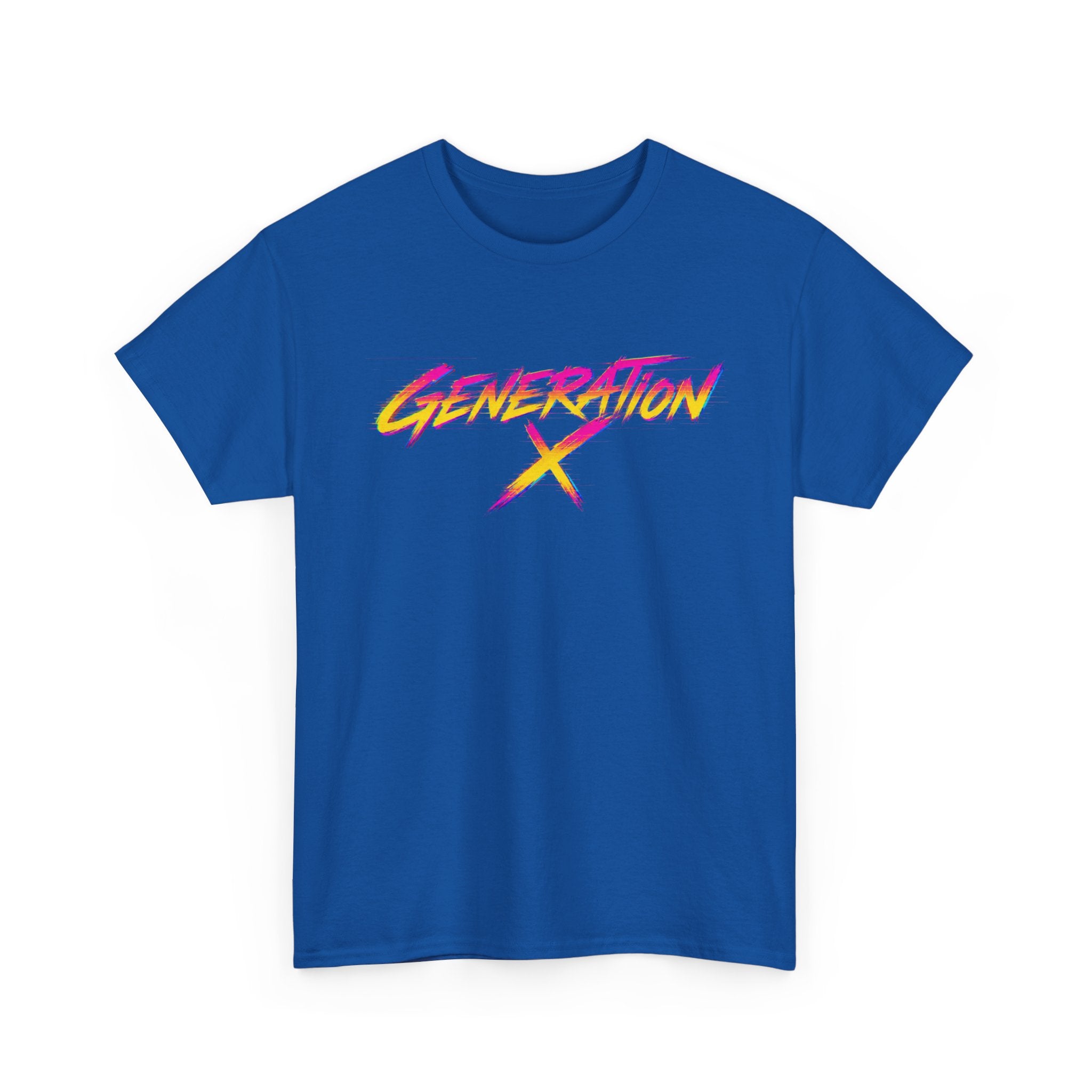 Generation X retro logo Tee | 80s neon script, vintage style