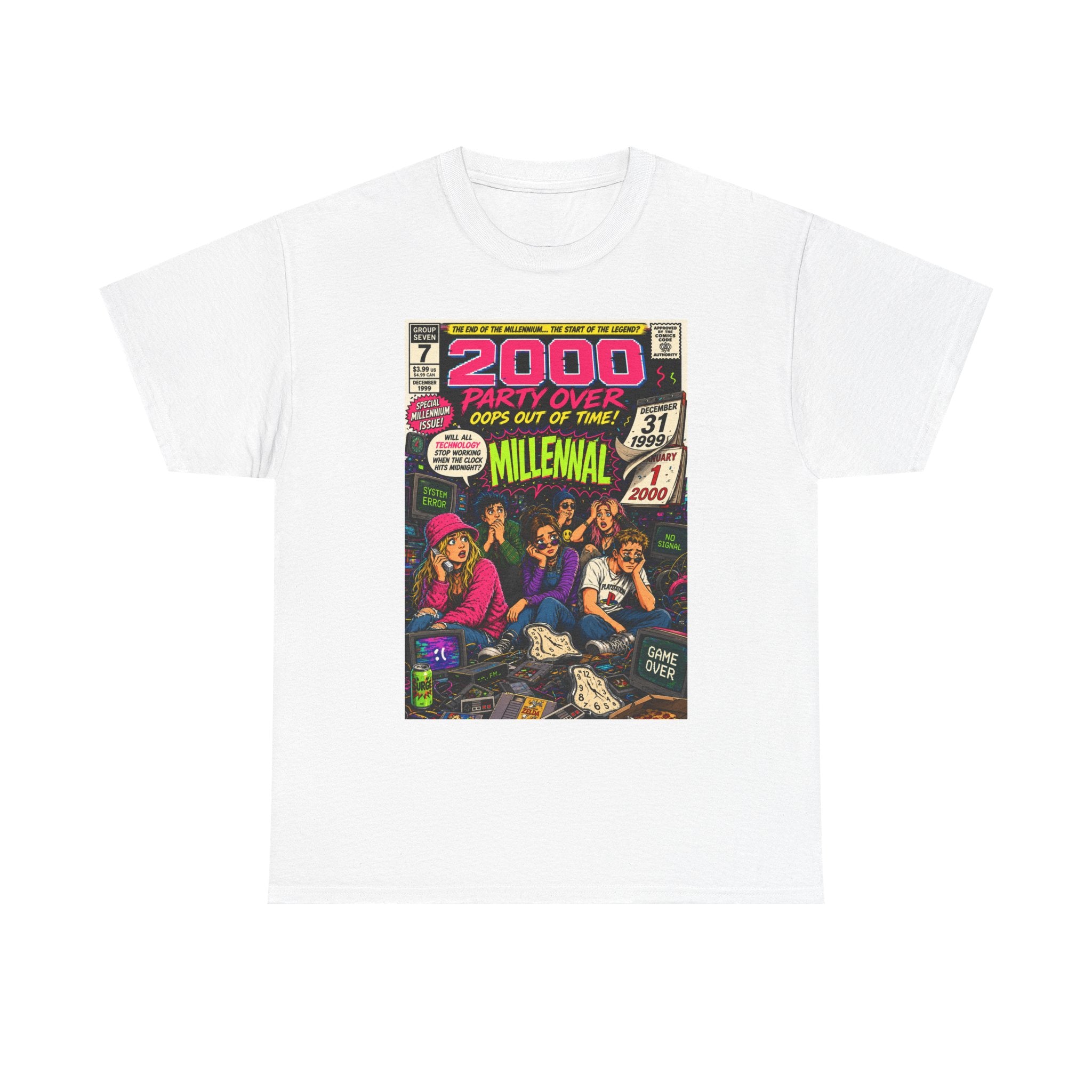 Y2K New Year’s Eve 1999 Comic Cover T-Shirt | 90s Nostalgia