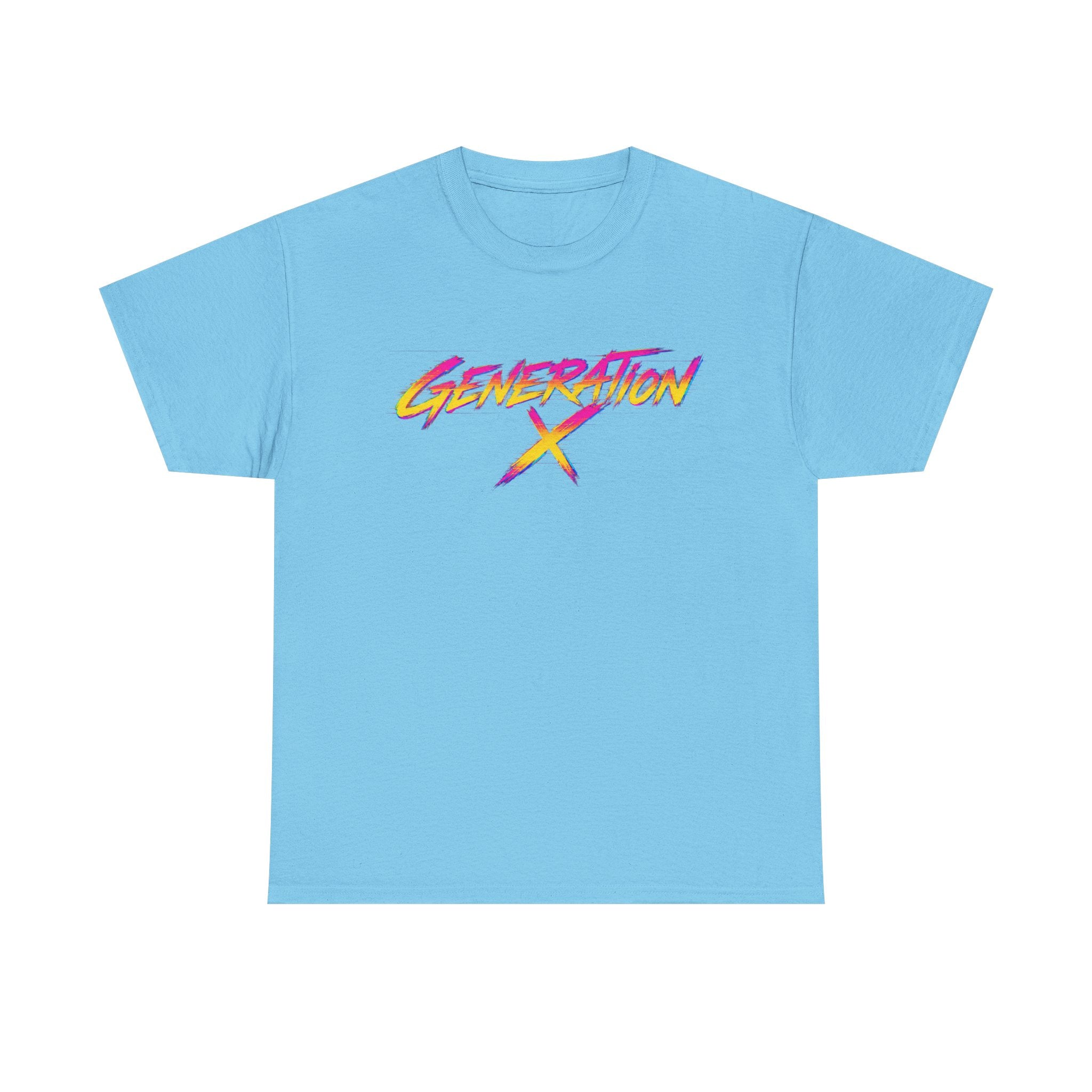Generation X retro logo Tee | 80s neon script, vintage style