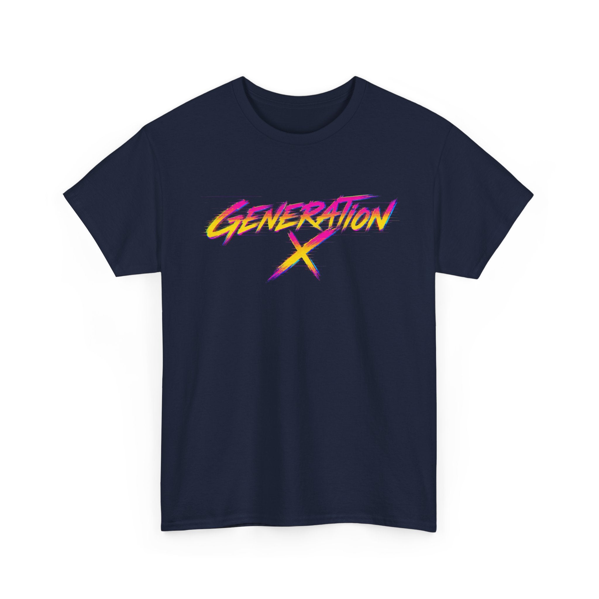 Generation X retro logo Tee | 80s neon script, vintage style