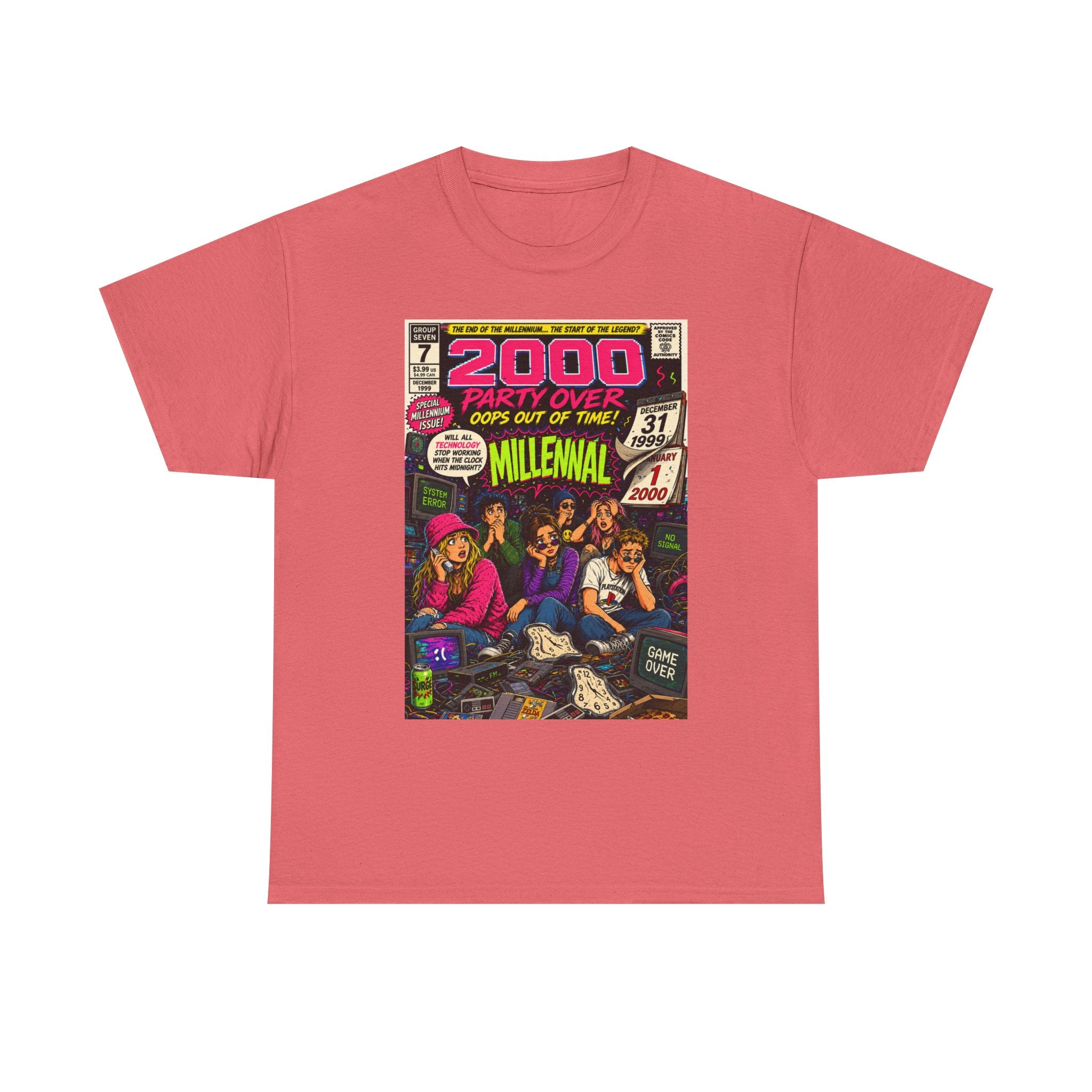Y2K New Year’s Eve 1999 Comic Cover T-Shirt | 90s Nostalgia