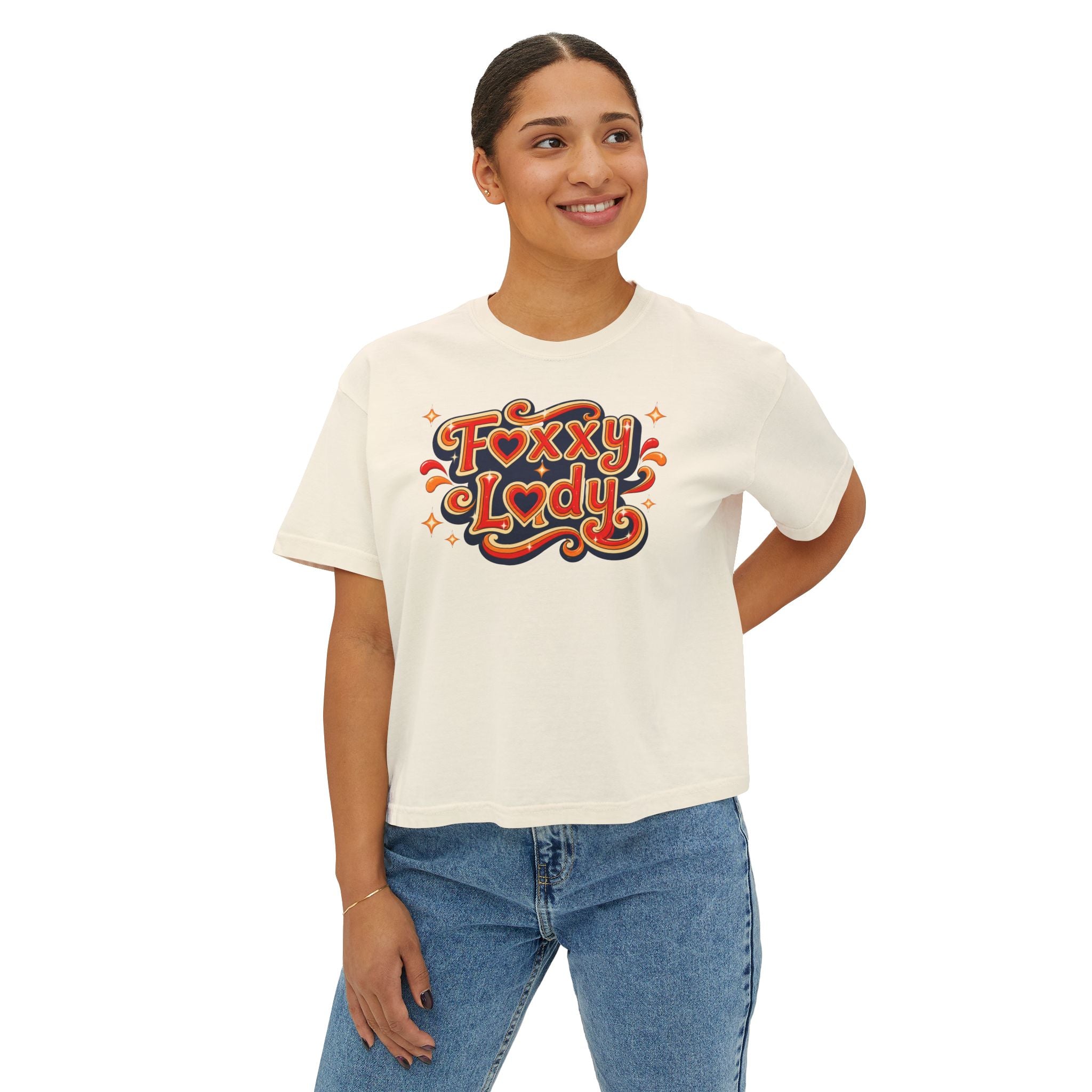 Foxxy Lady script logo Tee | Retro 70s Typography