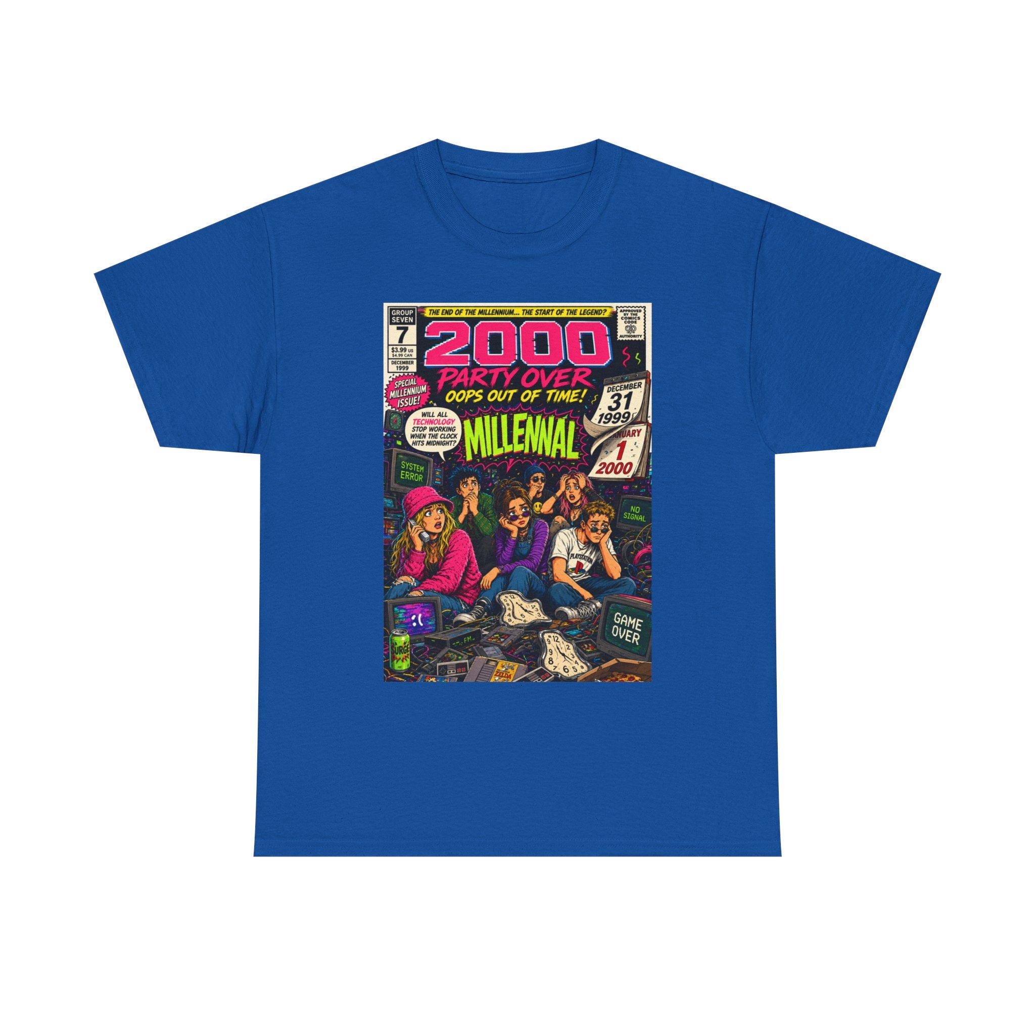 Y2K New Year’s Eve 1999 Comic Cover T-Shirt | 90s Nostalgia