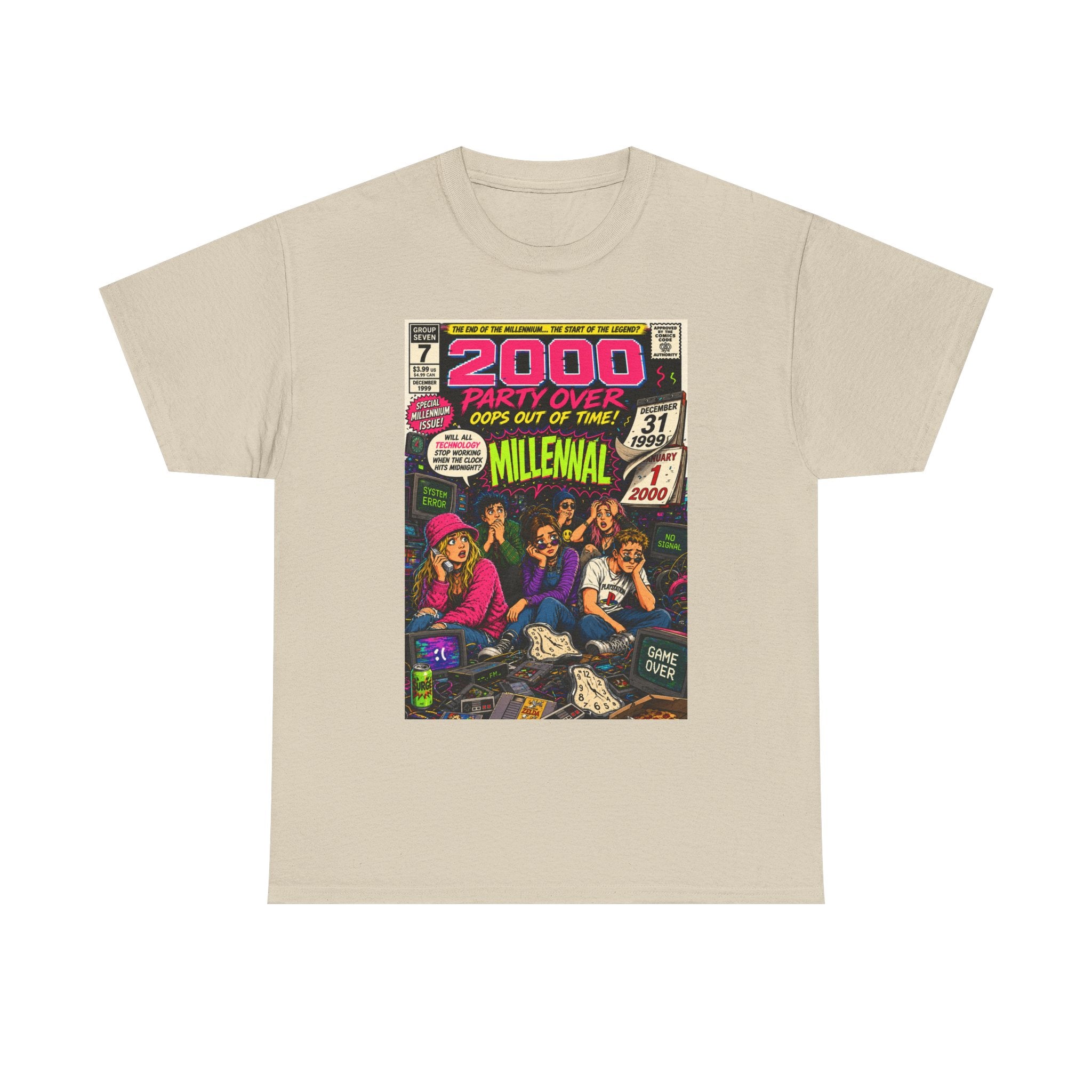Y2K New Year’s Eve 1999 Comic Cover T-Shirt | 90s Nostalgia