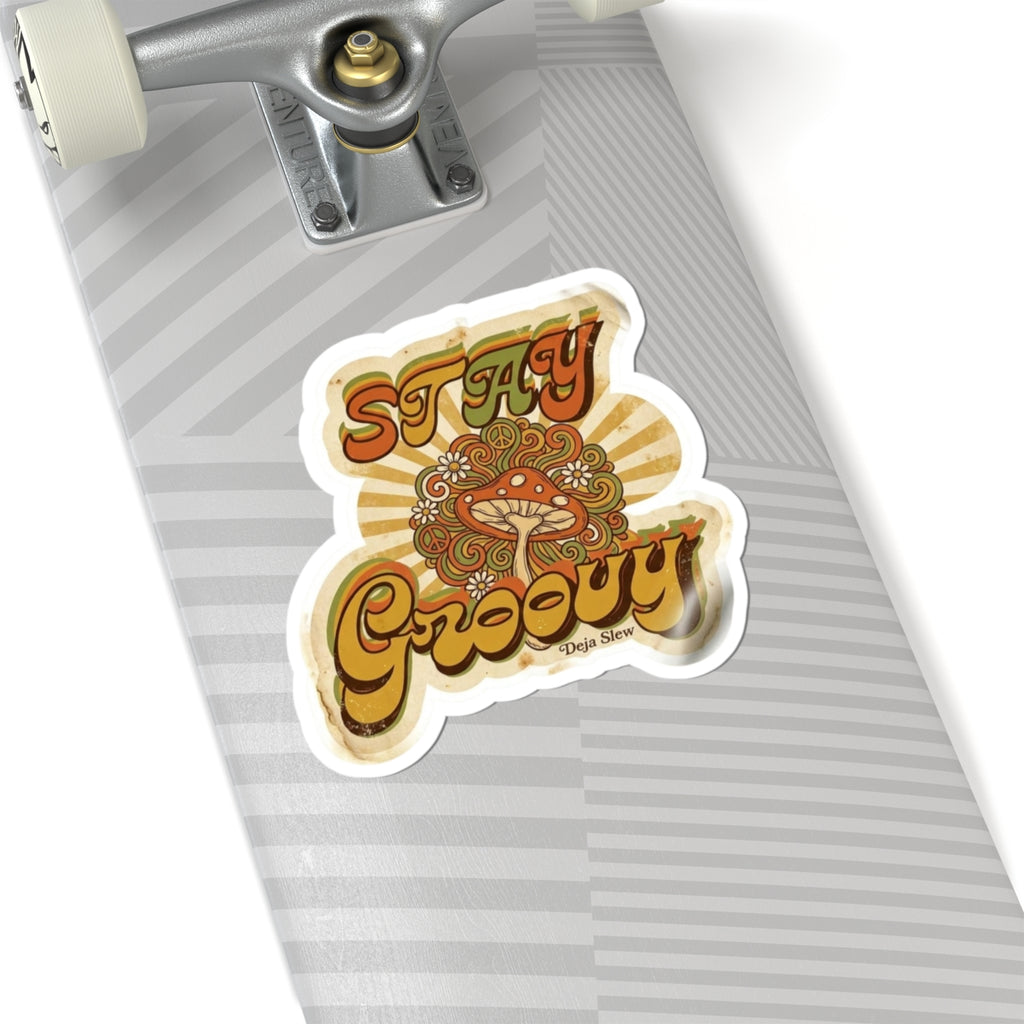 Stay Groovy Mushroom Kiss-Cut Sticker | Retro 70s Psychedelic Decal