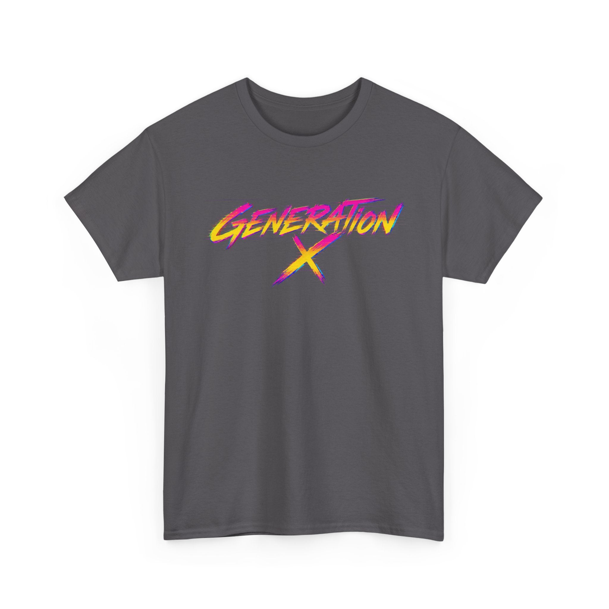 Generation X retro logo Tee | 80s neon script, vintage style