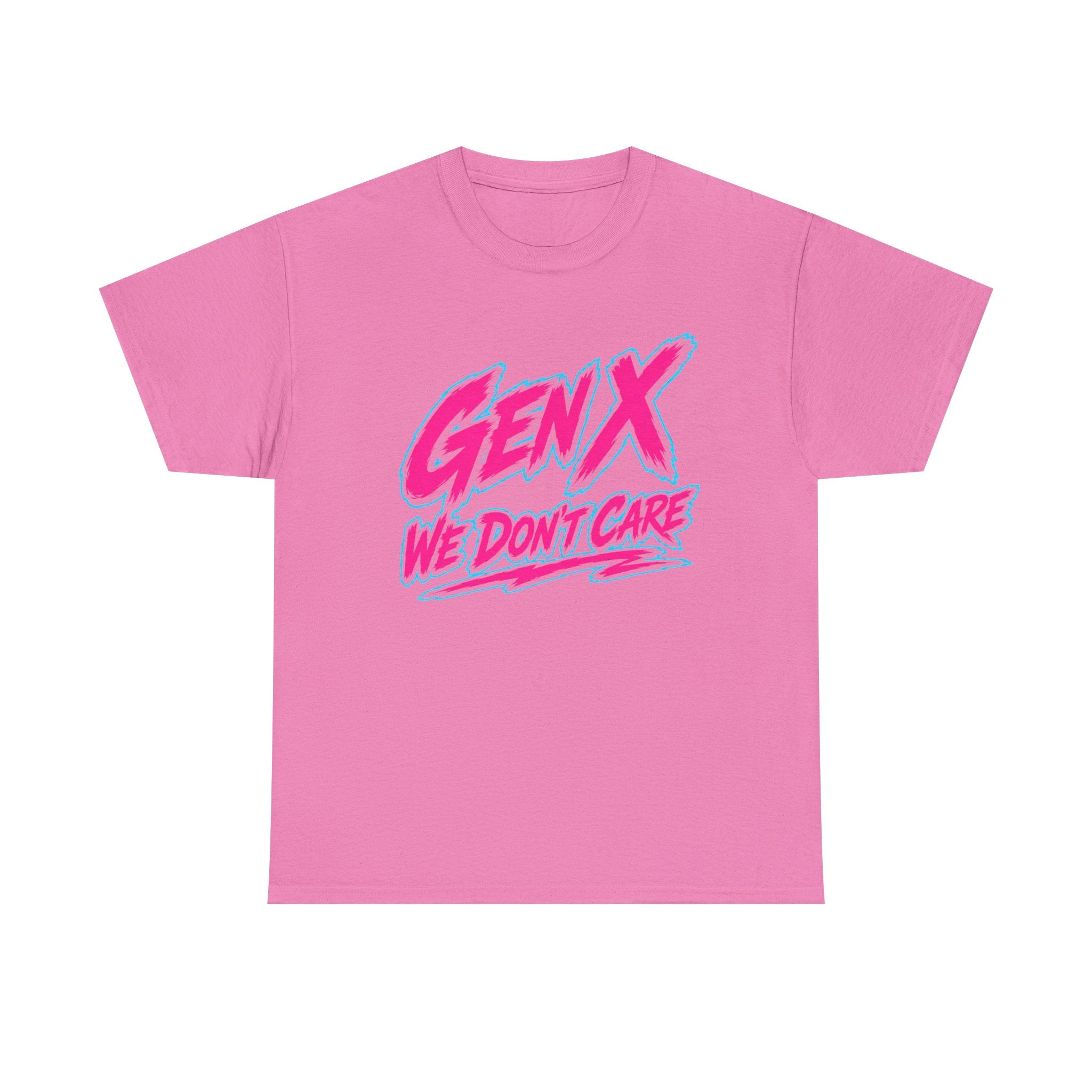 Gen X We Don't Care T-Shirt | Retro 80s Neon Typography