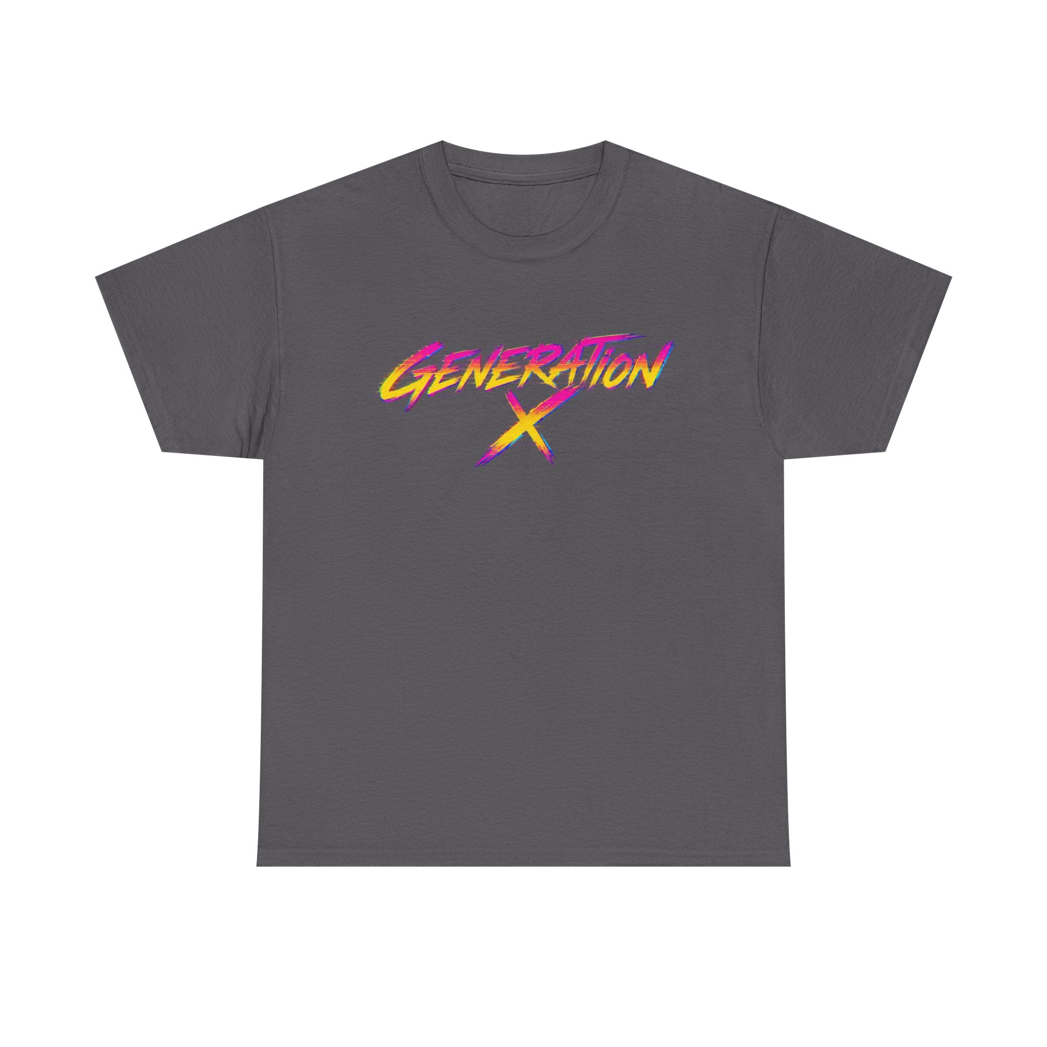 Generation X retro logo Tee | 80s neon script, vintage style
