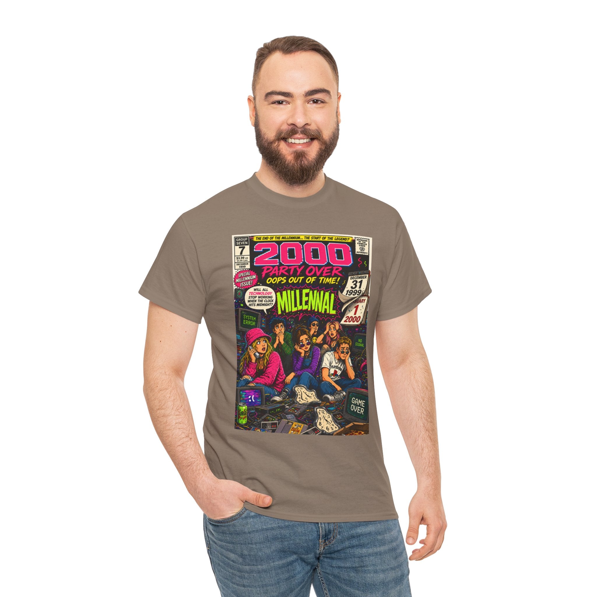 Y2K New Year’s Eve 1999 Comic Cover T-Shirt | 90s Nostalgia