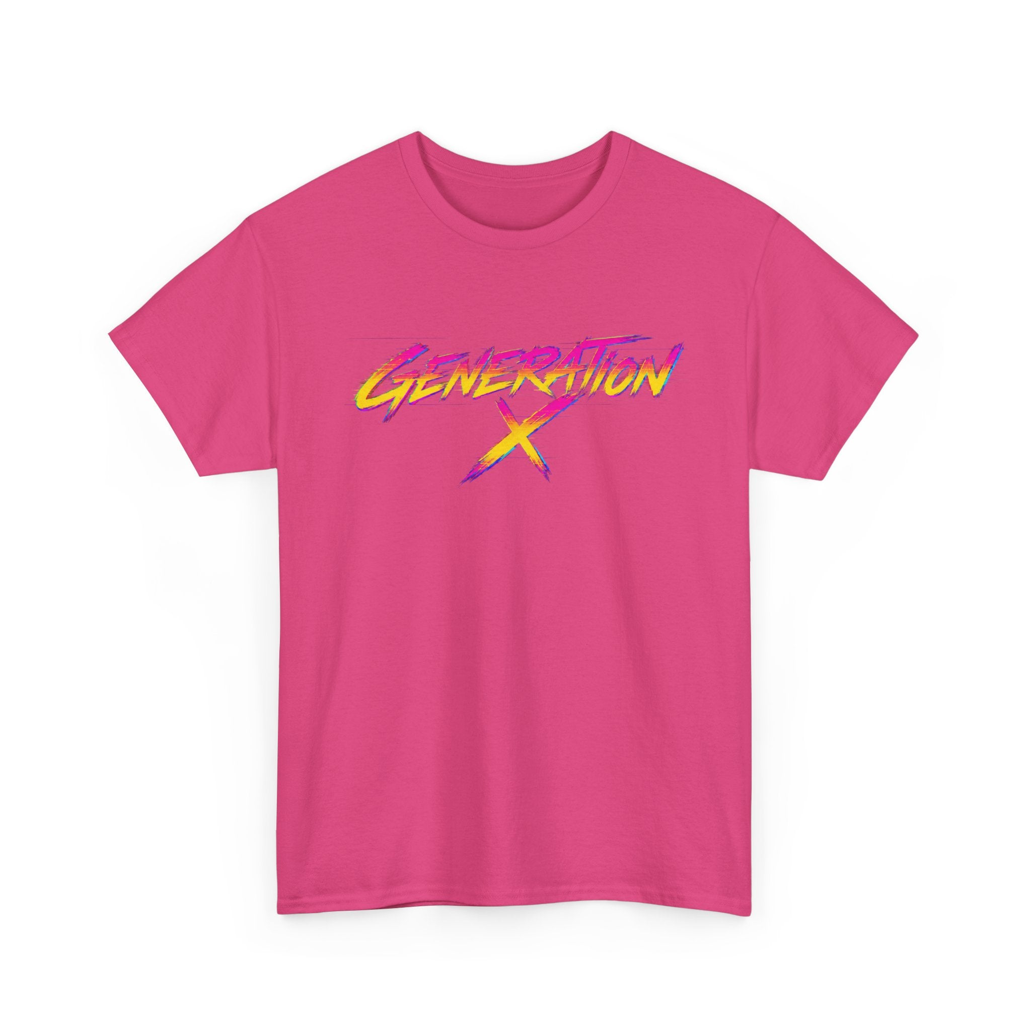 Generation X retro logo Tee | 80s neon script, vintage style
