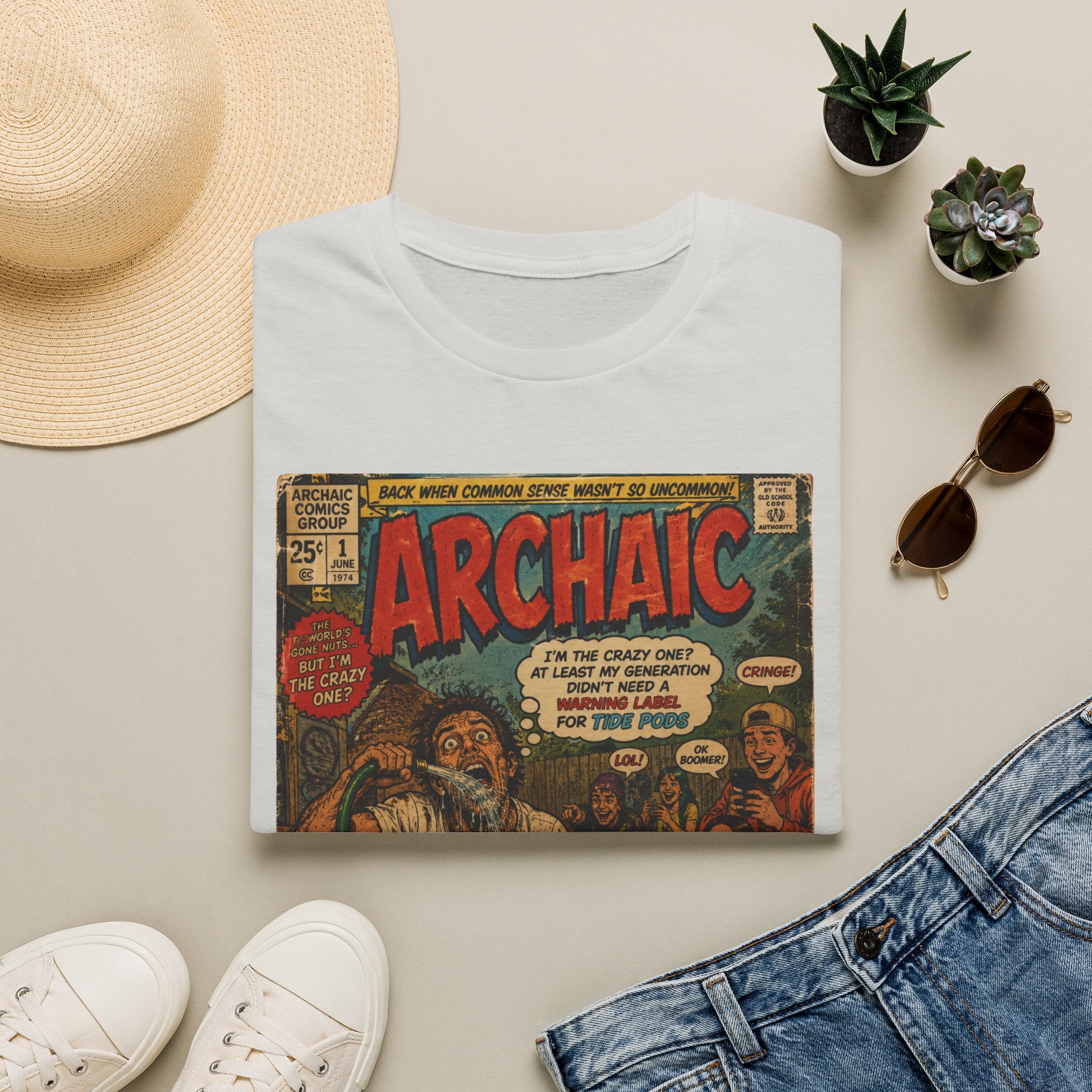 Archaic Vintage Comic T-Shirt — Retro 'Archaic' Cover Graphic