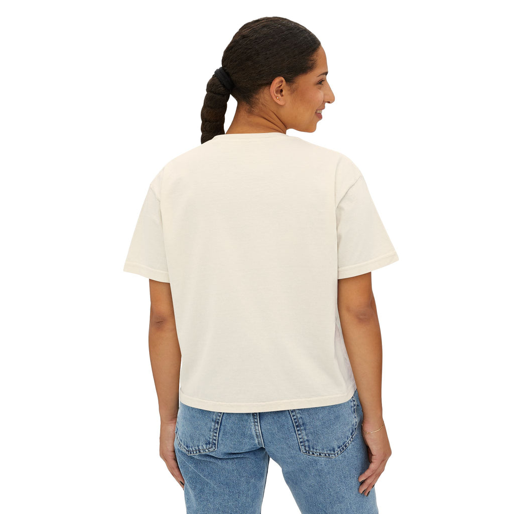 Foxy Lady Boxy Tee — Retro 70s Graphic Women’s Crop T-Shirt