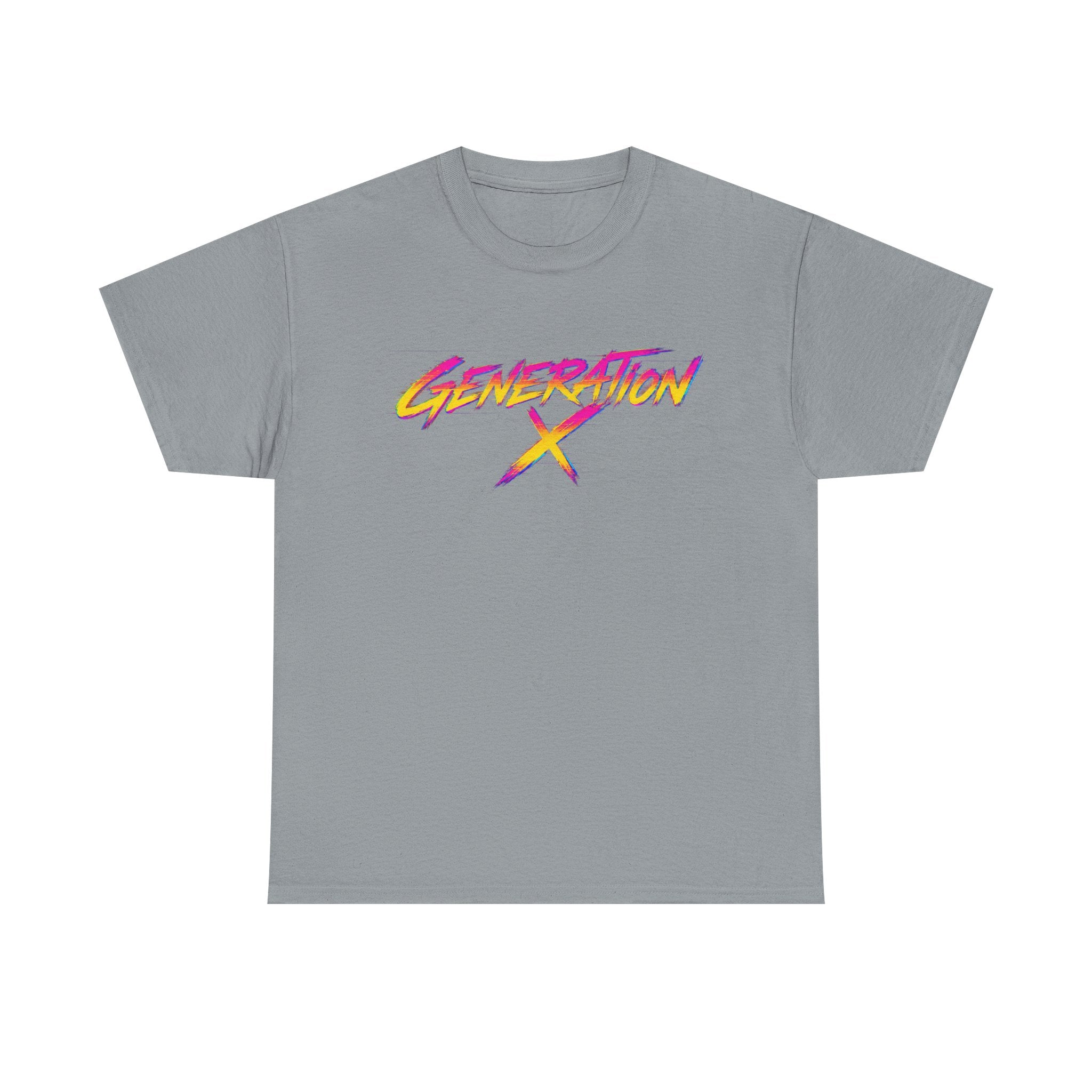 Generation X retro logo Tee | 80s neon script, vintage style