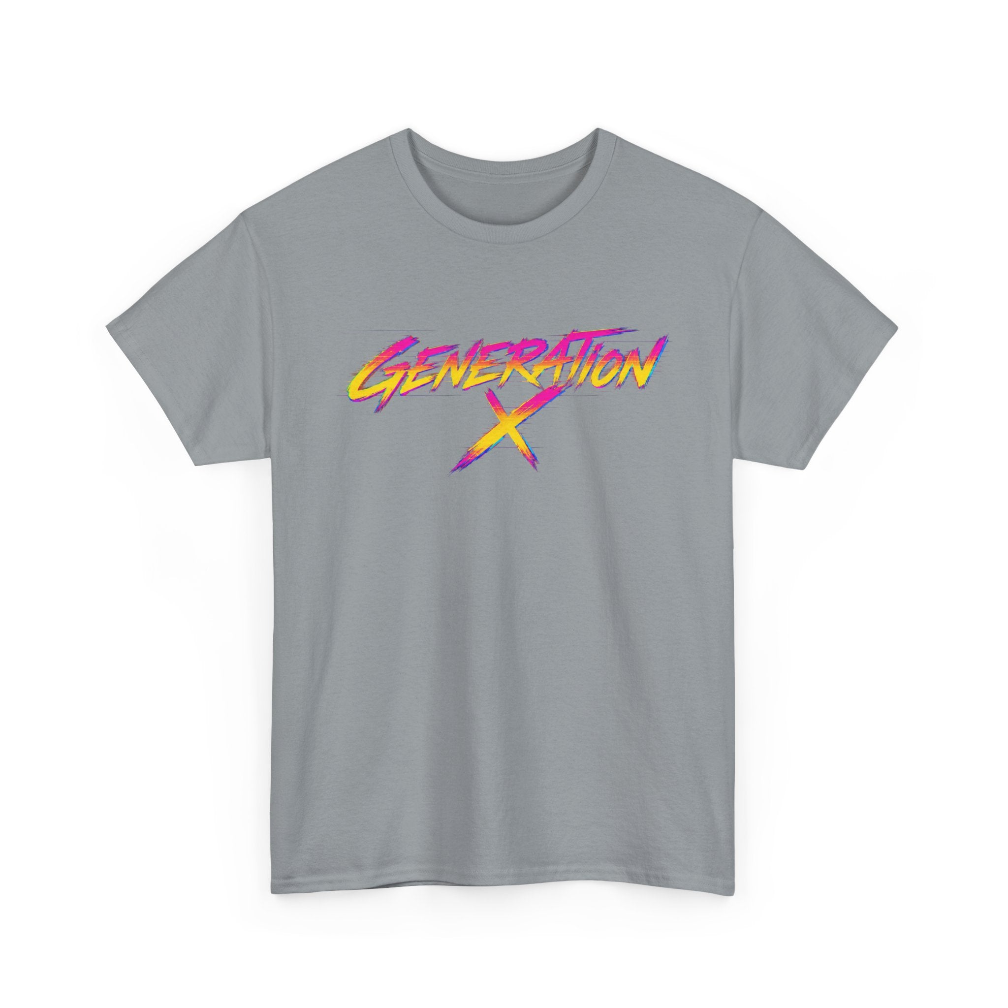 Generation X retro logo Tee | 80s neon script, vintage style