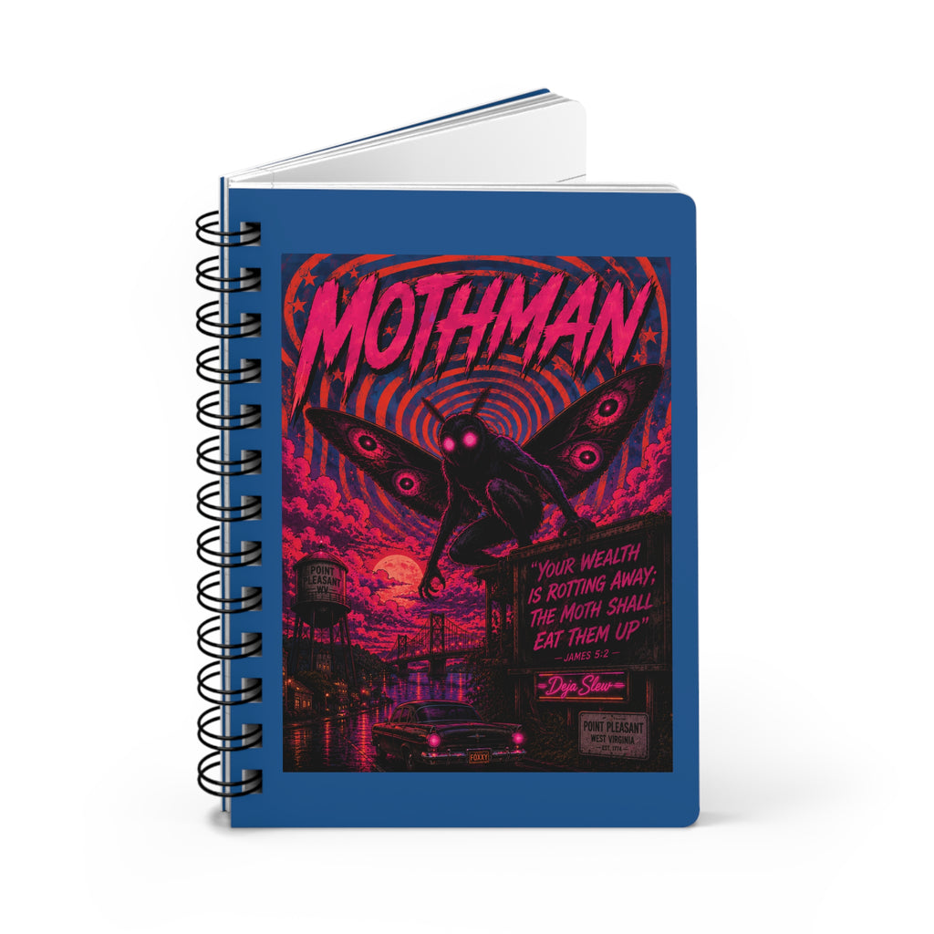 Mothman w/ Christian Scripture Spiral Bound Journal | Retro Poster Notebook