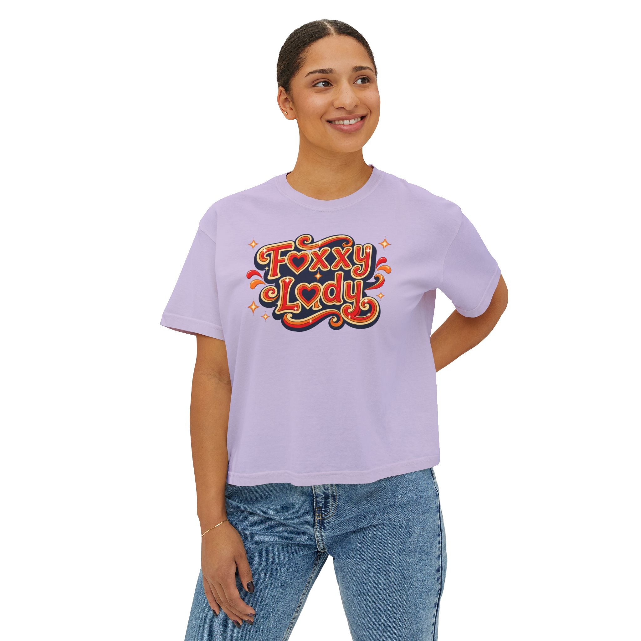 Foxxy Lady script logo Tee | Retro 70s Typography