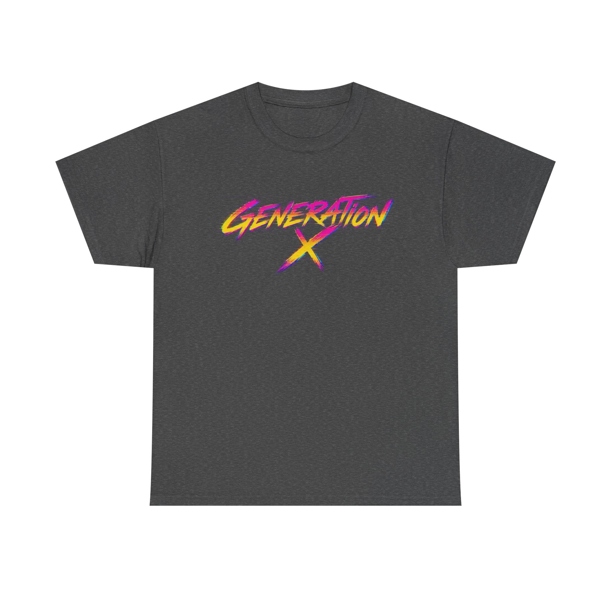 Generation X retro logo Tee | 80s neon script, vintage style