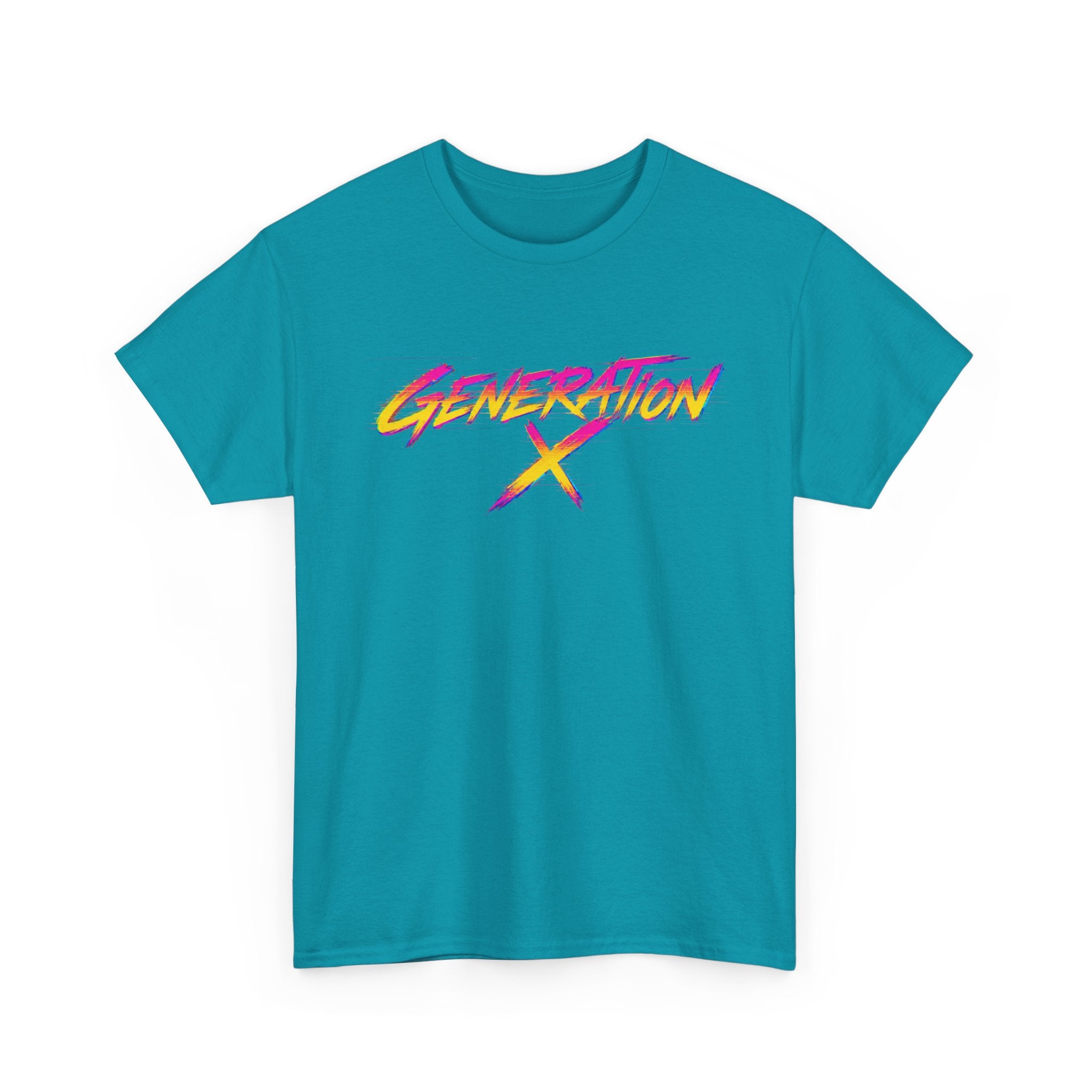 Generation X retro logo Tee | 80s neon script, vintage style
