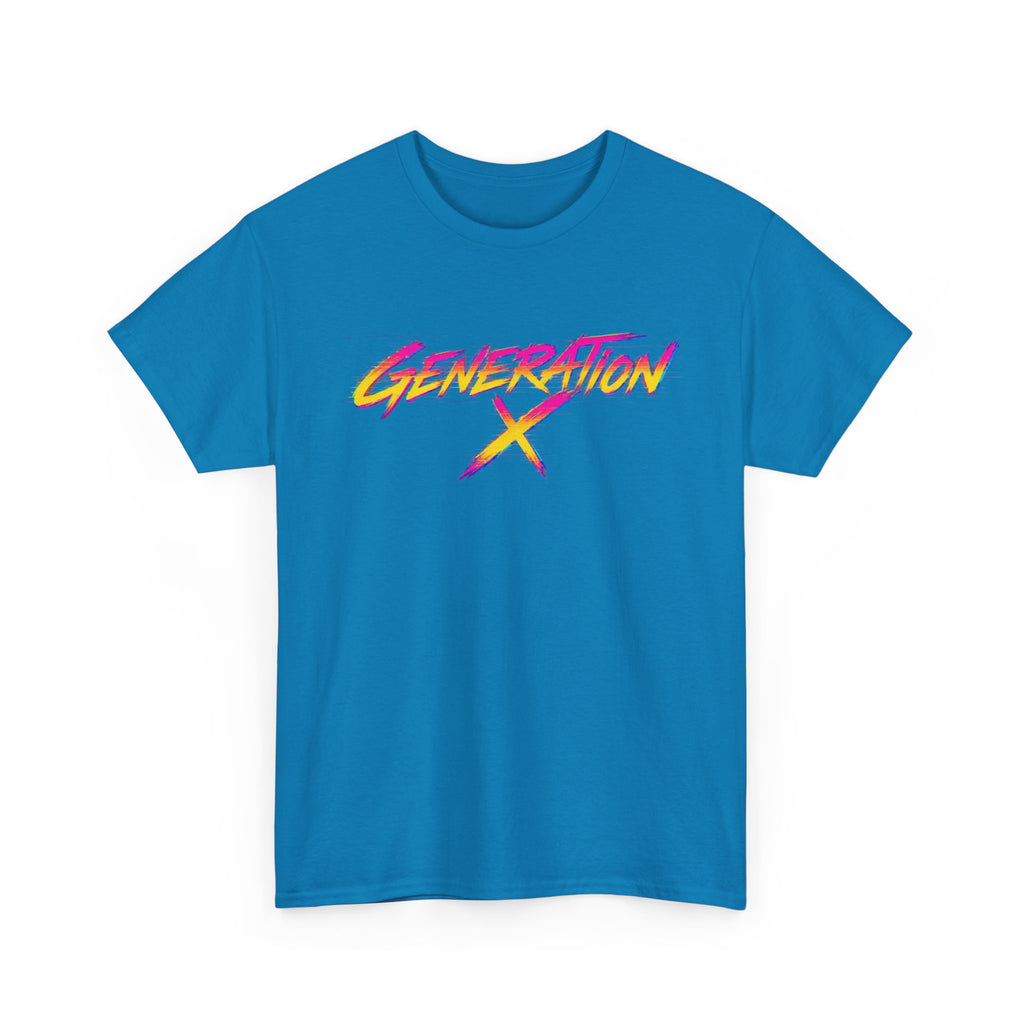Generation X retro logo Tee | 80s neon script, vintage style