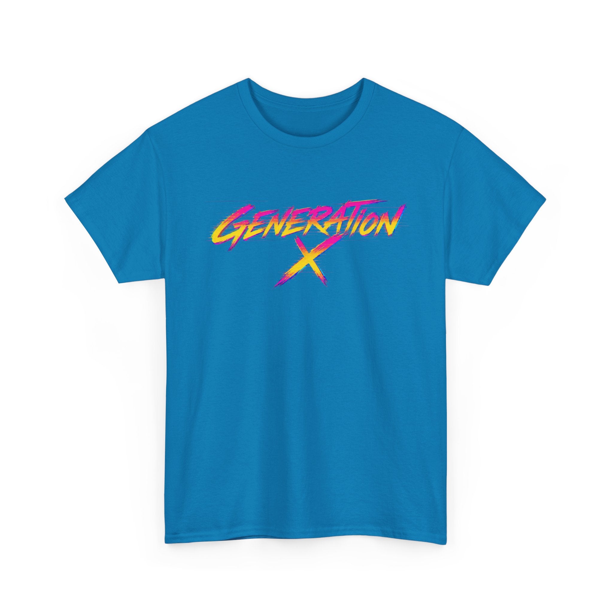 Generation X retro logo Tee | 80s neon script, vintage style