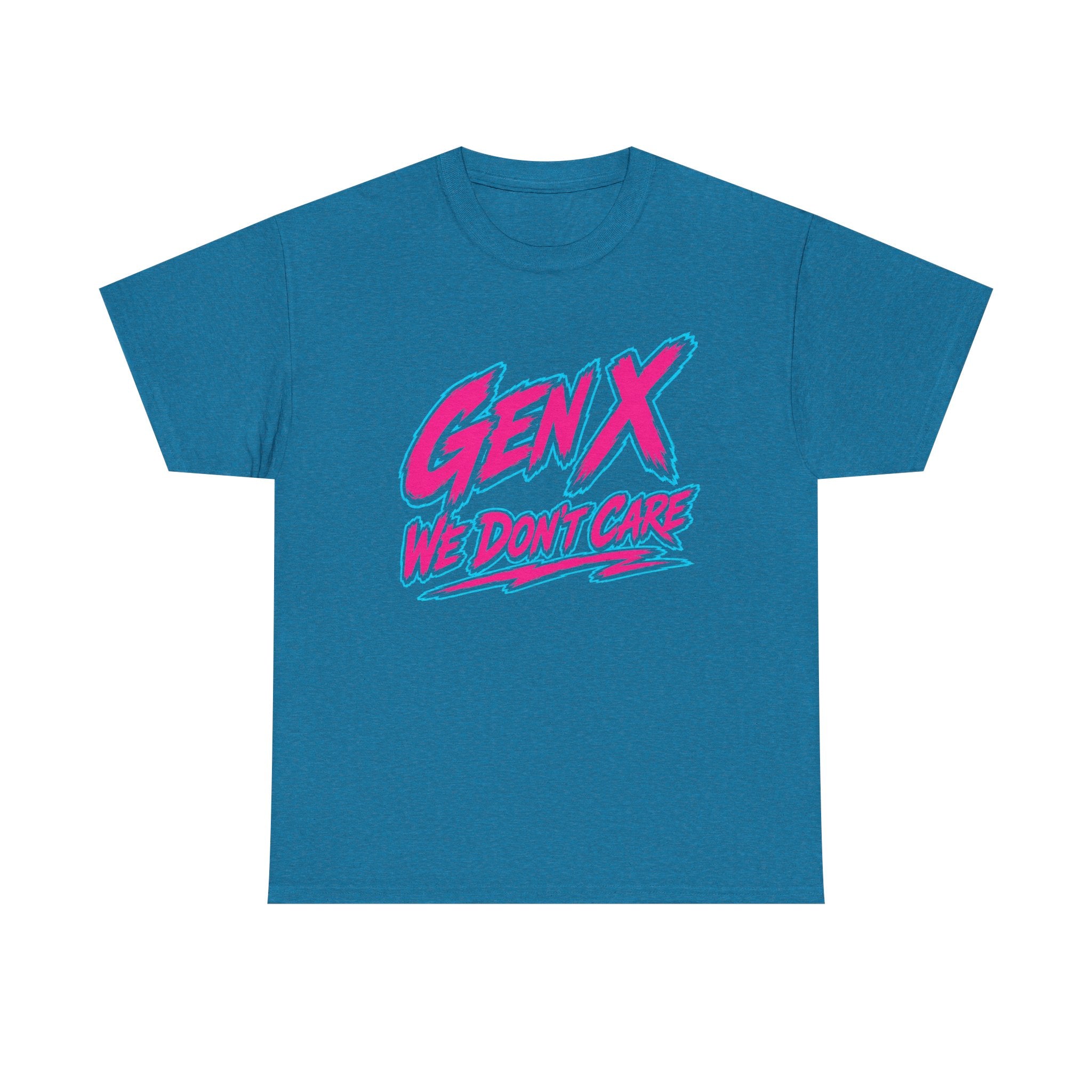 Gen X We Don't Care T-Shirt | Retro 80s Neon Typography