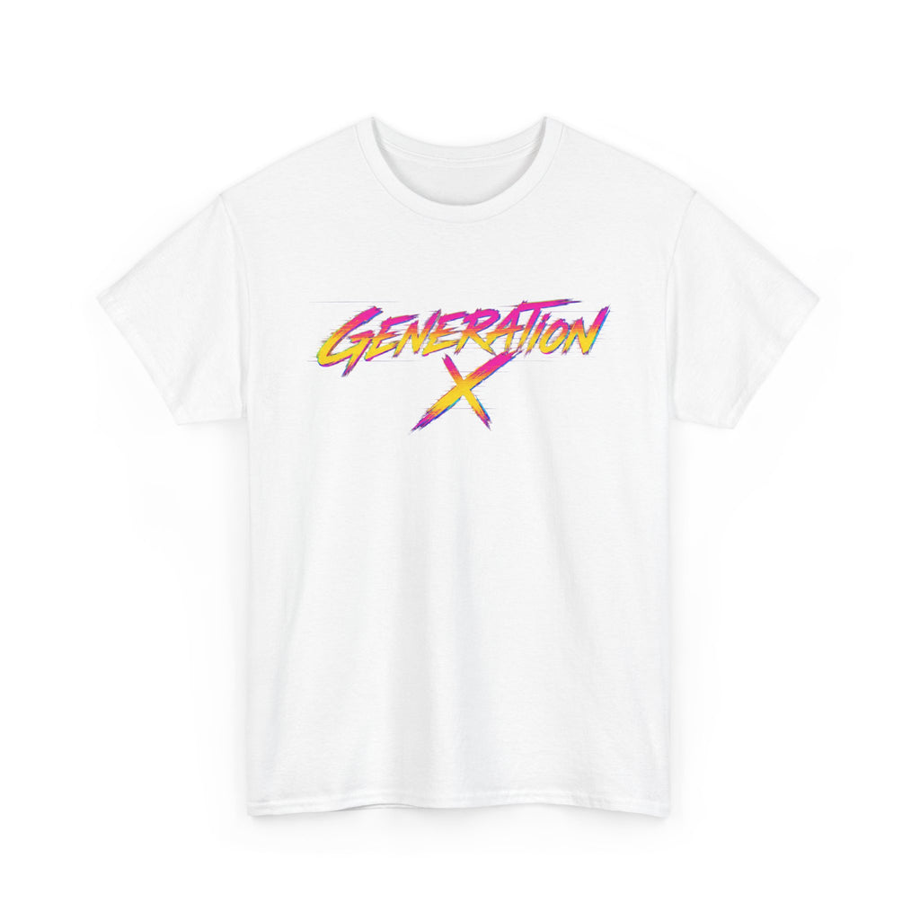 Generation X retro logo Tee | 80s neon script, vintage style