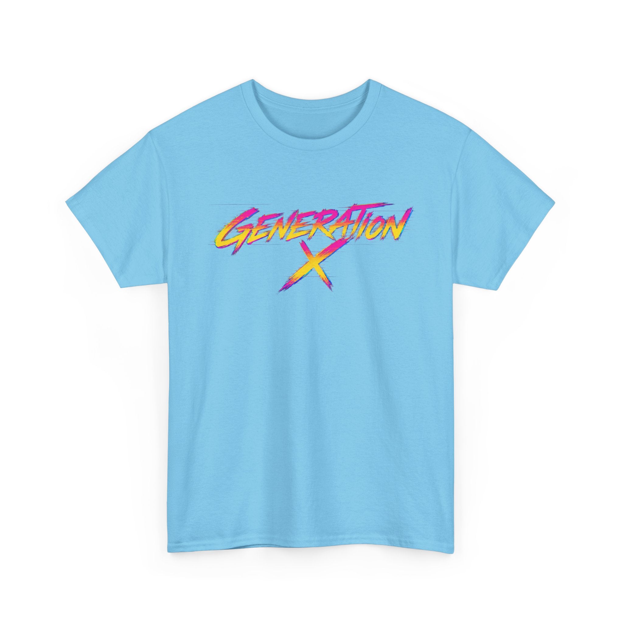 Generation X retro logo Tee | 80s neon script, vintage style