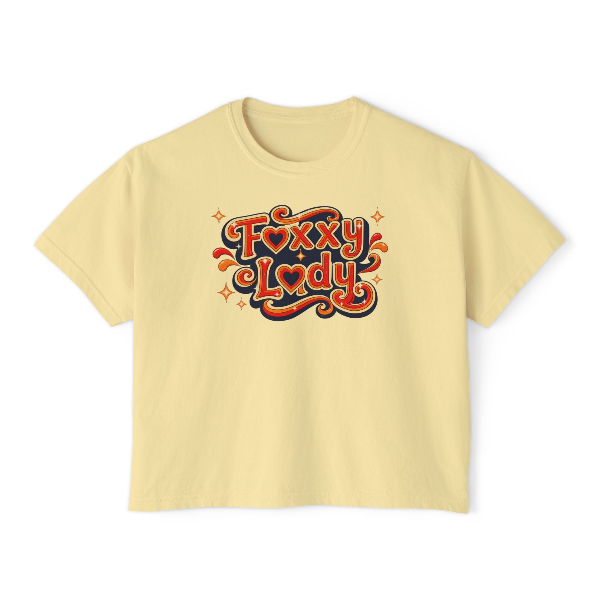 Foxxy Lady script logo Tee | Retro 70s Typography