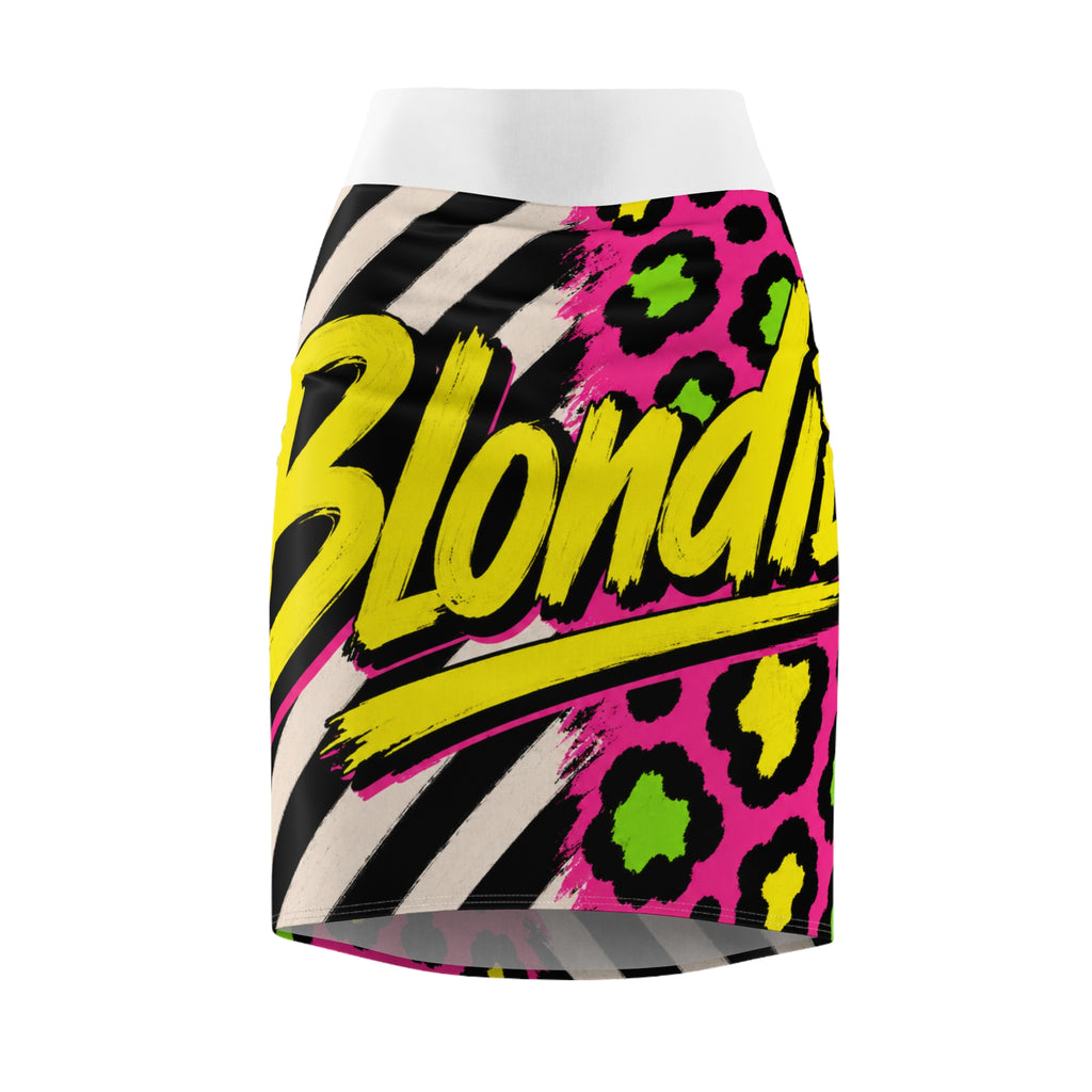 Blondie Neon Leopard Zebra Pencil Skirt