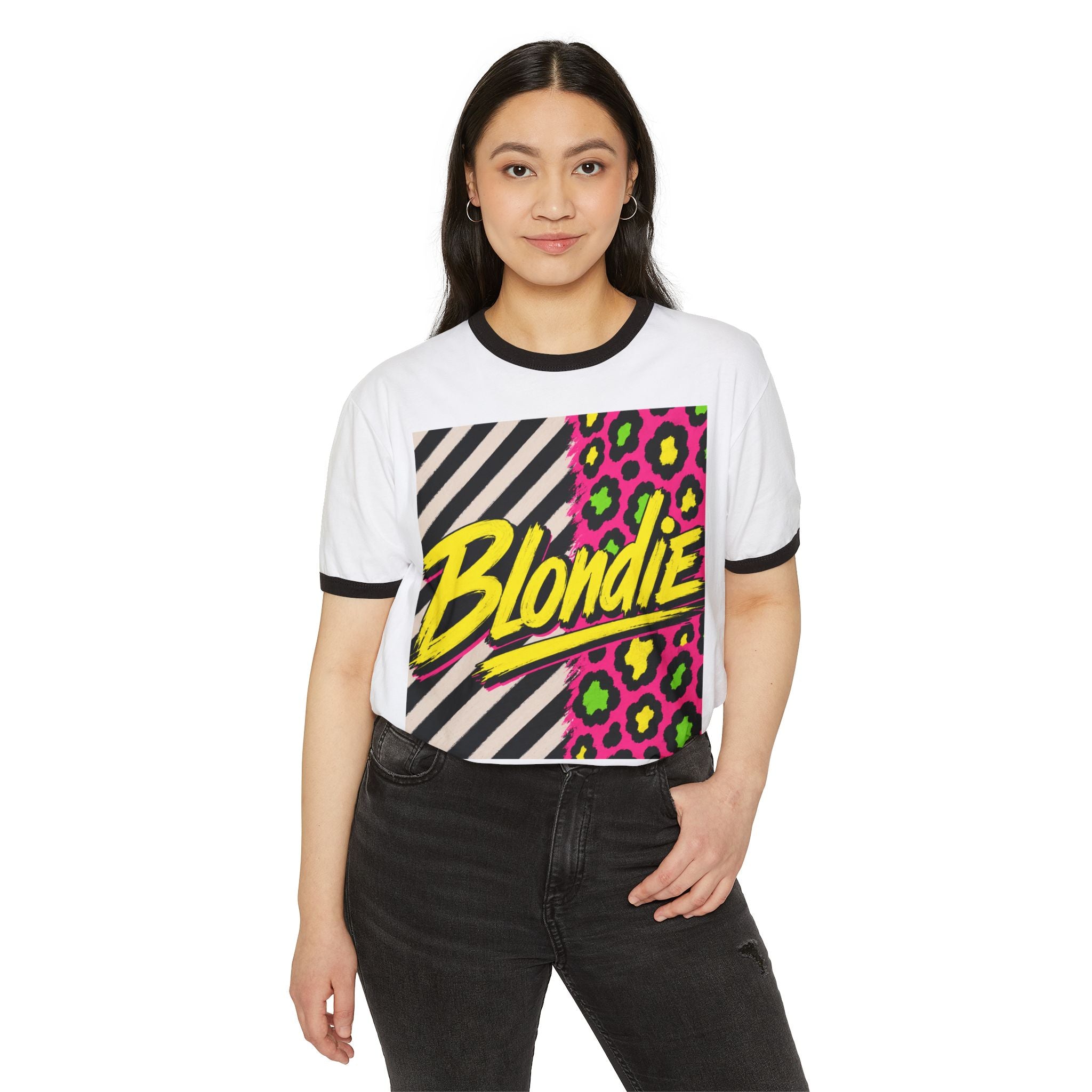 Blondie Retro Neon Ringer T-Shirt | 80s Pop-Punk Graphic Tee