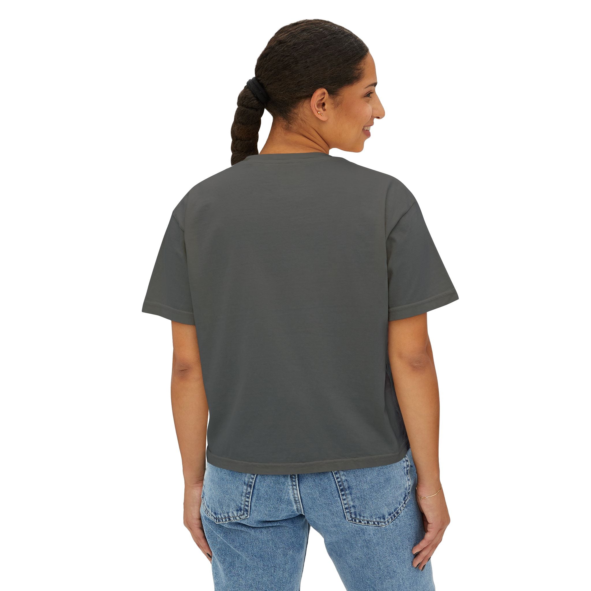 Foxy Lady Boxy Tee — Retro 70s Graphic Women’s Crop T-Shirt