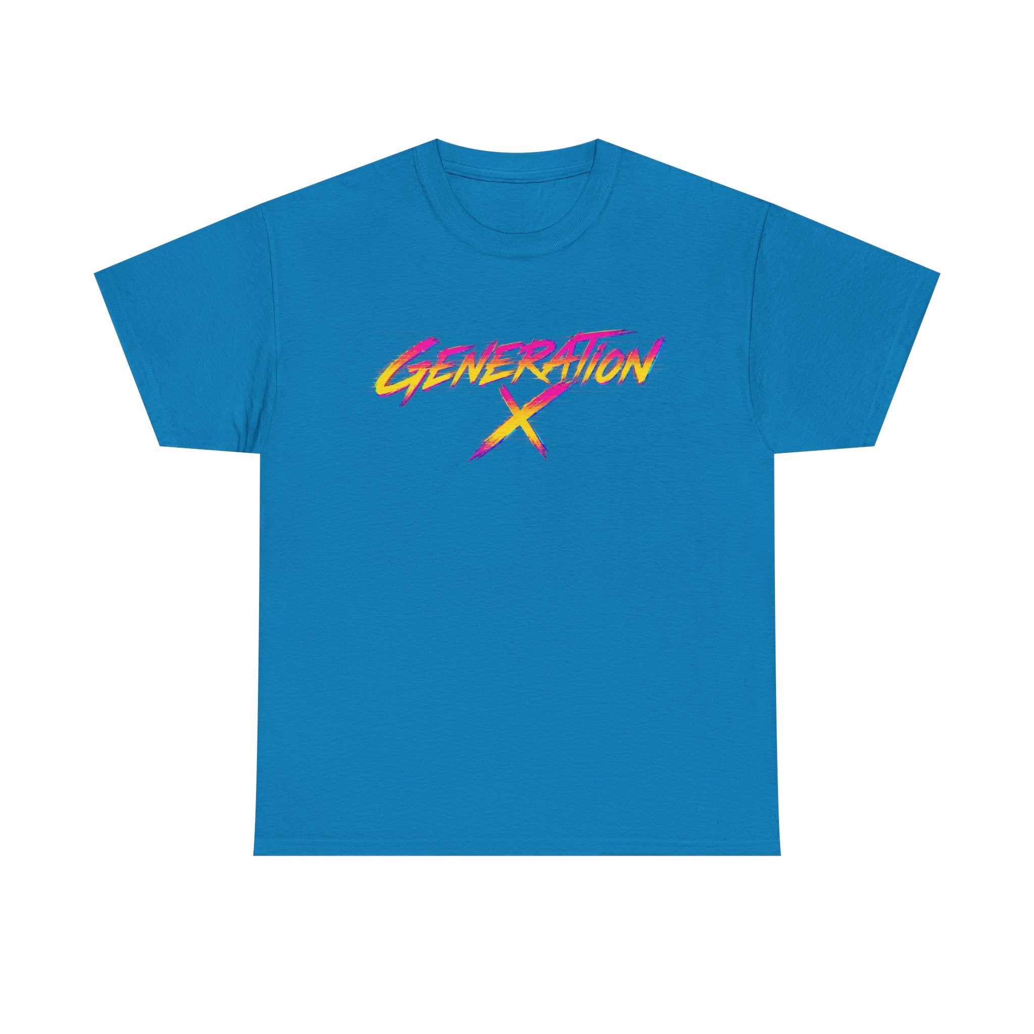 Generation X retro logo Tee | 80s neon script, vintage style