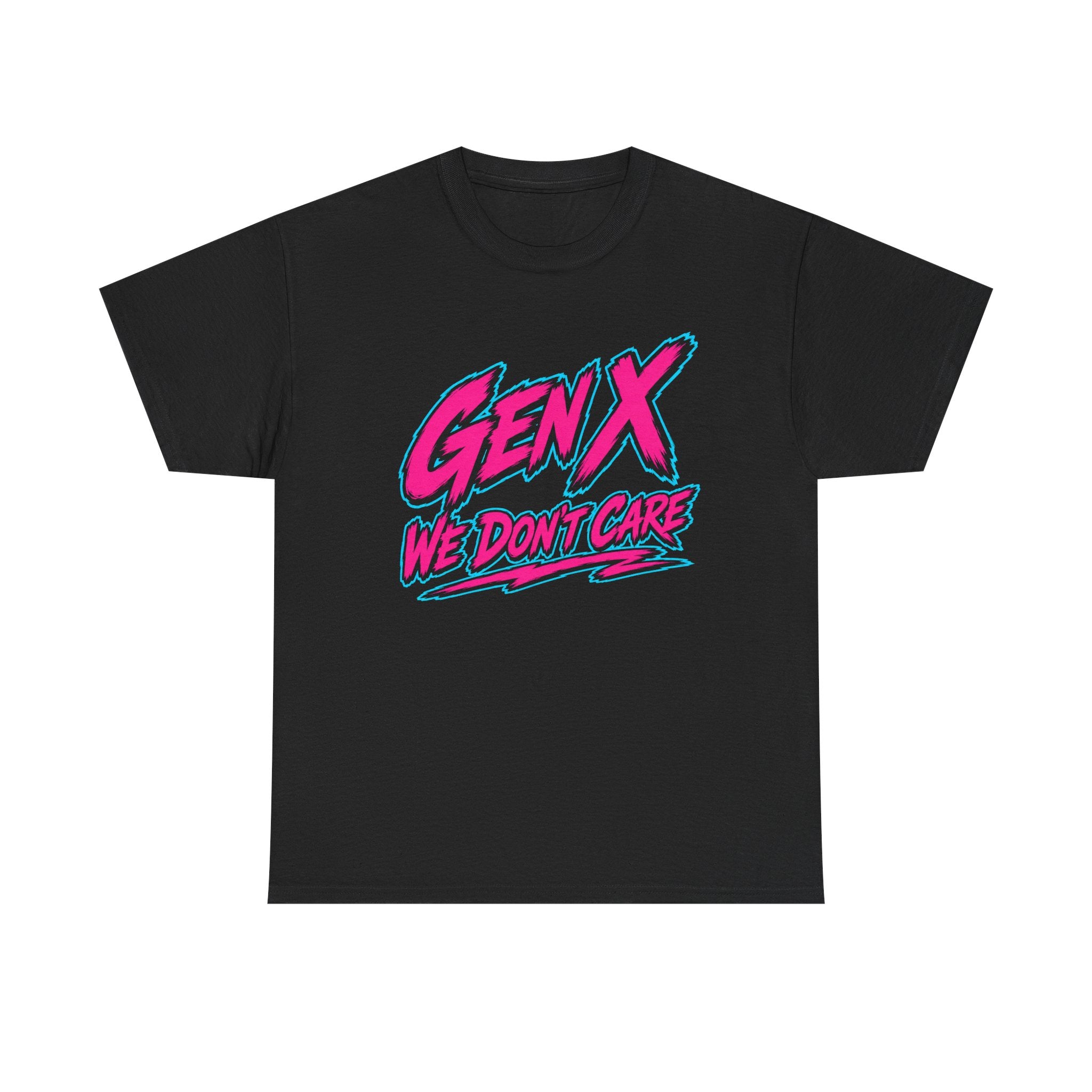 Gen X We Don't Care T-Shirt | Retro 80s Neon Typography