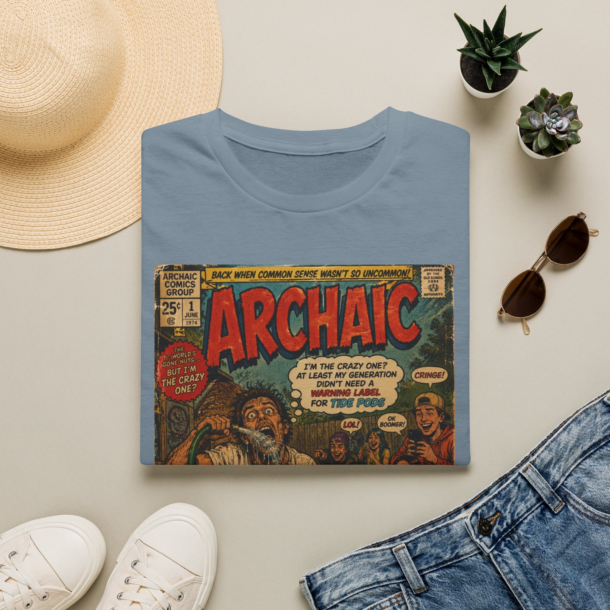 Archaic Vintage Comic T-Shirt — Retro 'Archaic' Cover Graphic