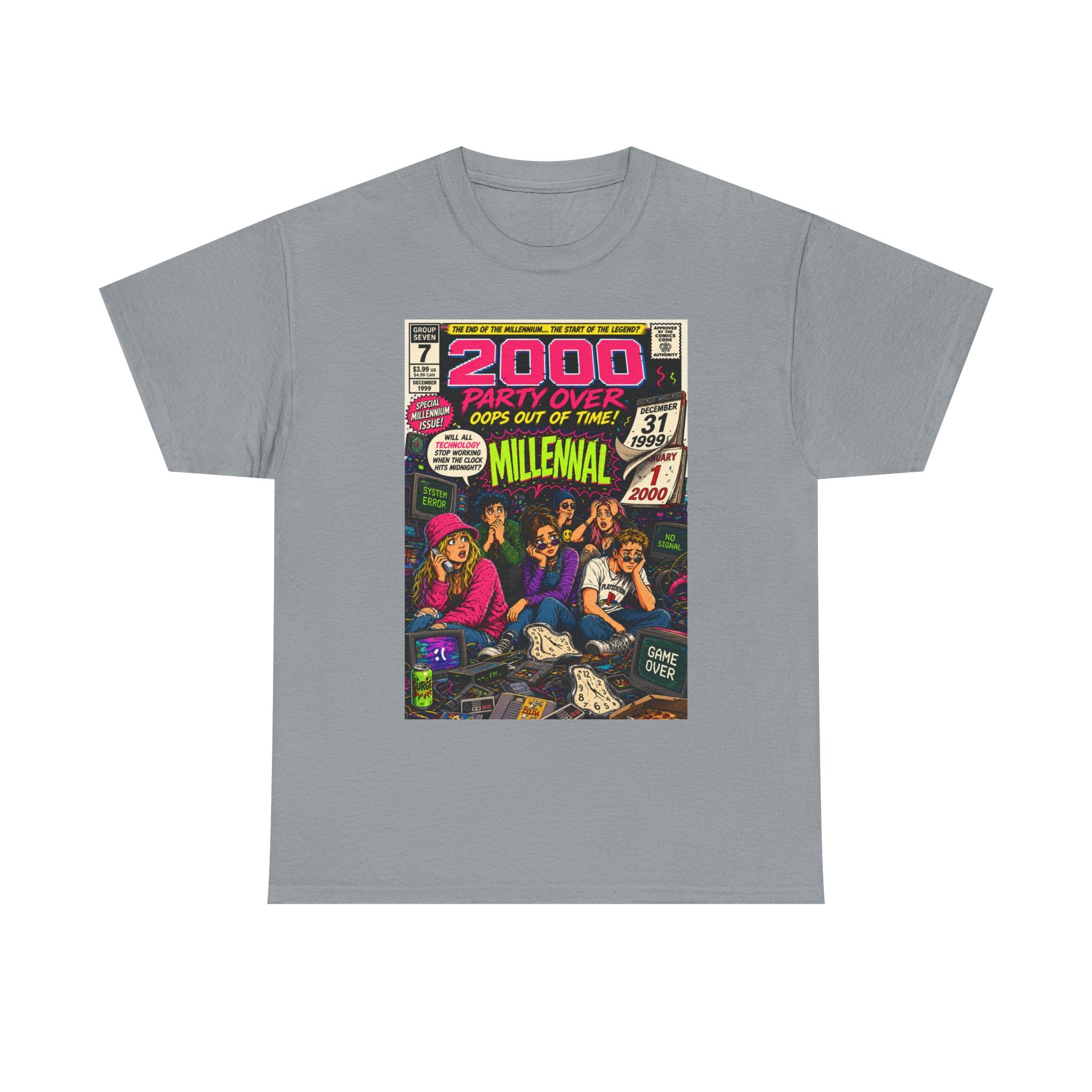 Y2K New Year’s Eve 1999 Comic Cover T-Shirt | 90s Nostalgia