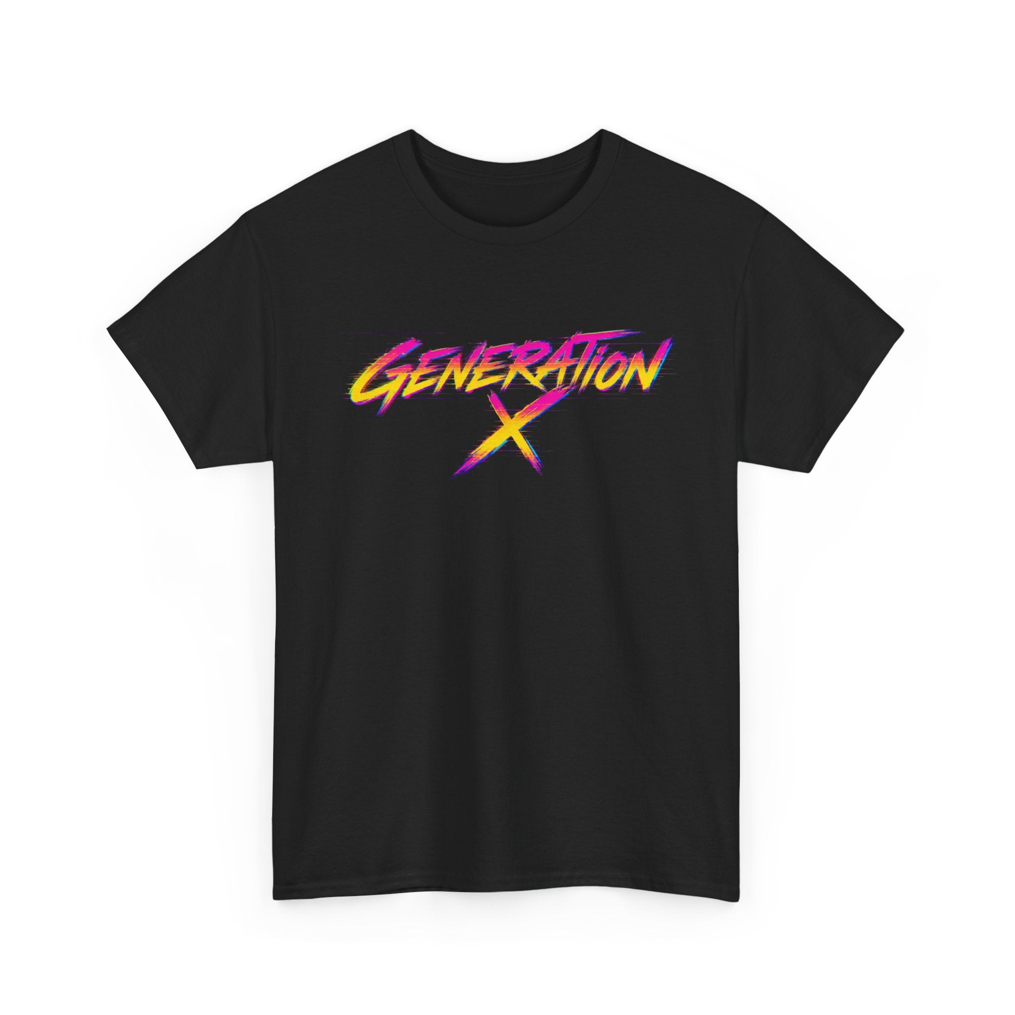 Generation X retro logo Tee | 80s neon script, vintage style