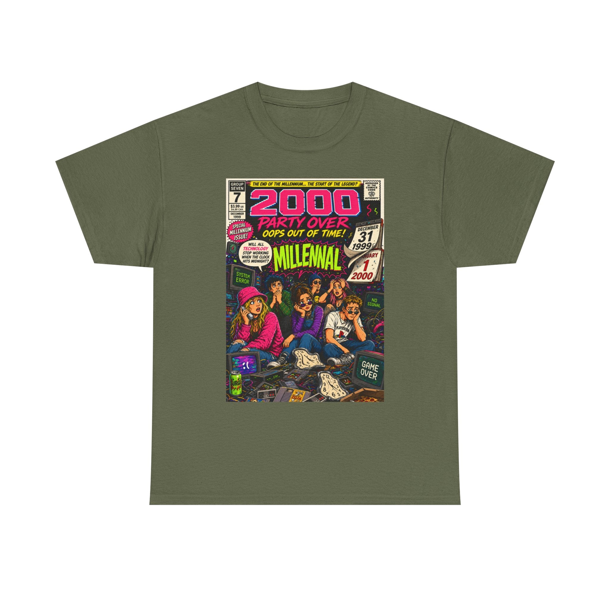 Y2K New Year’s Eve 1999 Comic Cover T-Shirt | 90s Nostalgia