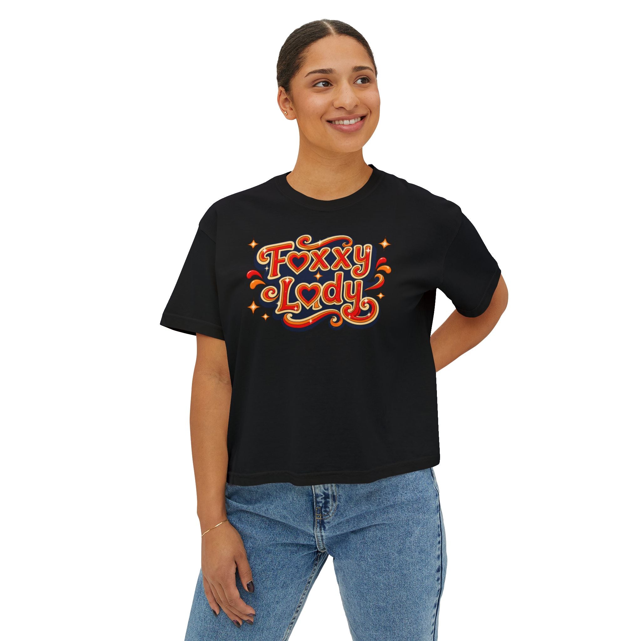 Foxxy Lady script logo Tee | Retro 70s Typography