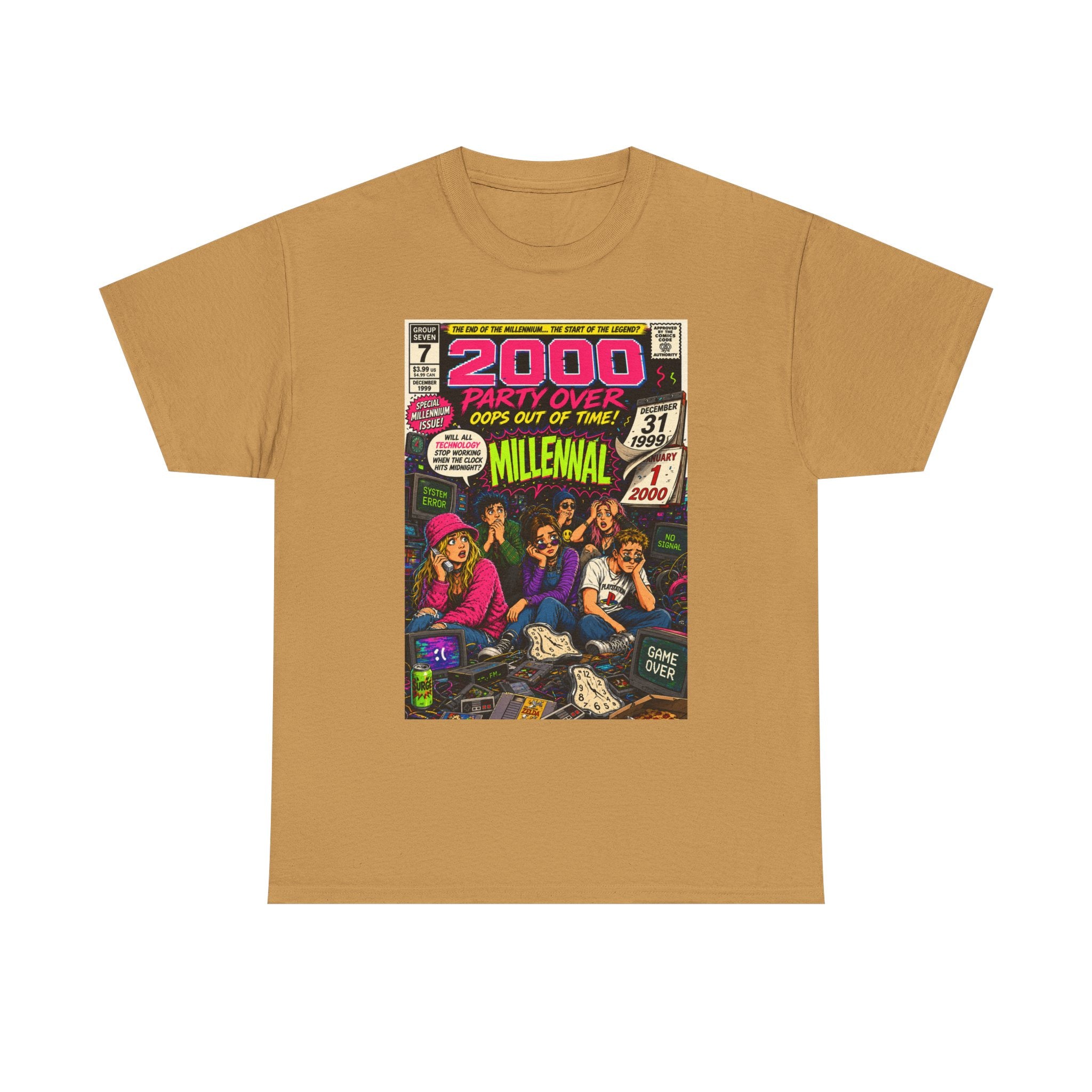 Y2K New Year’s Eve 1999 Comic Cover T-Shirt | 90s Nostalgia