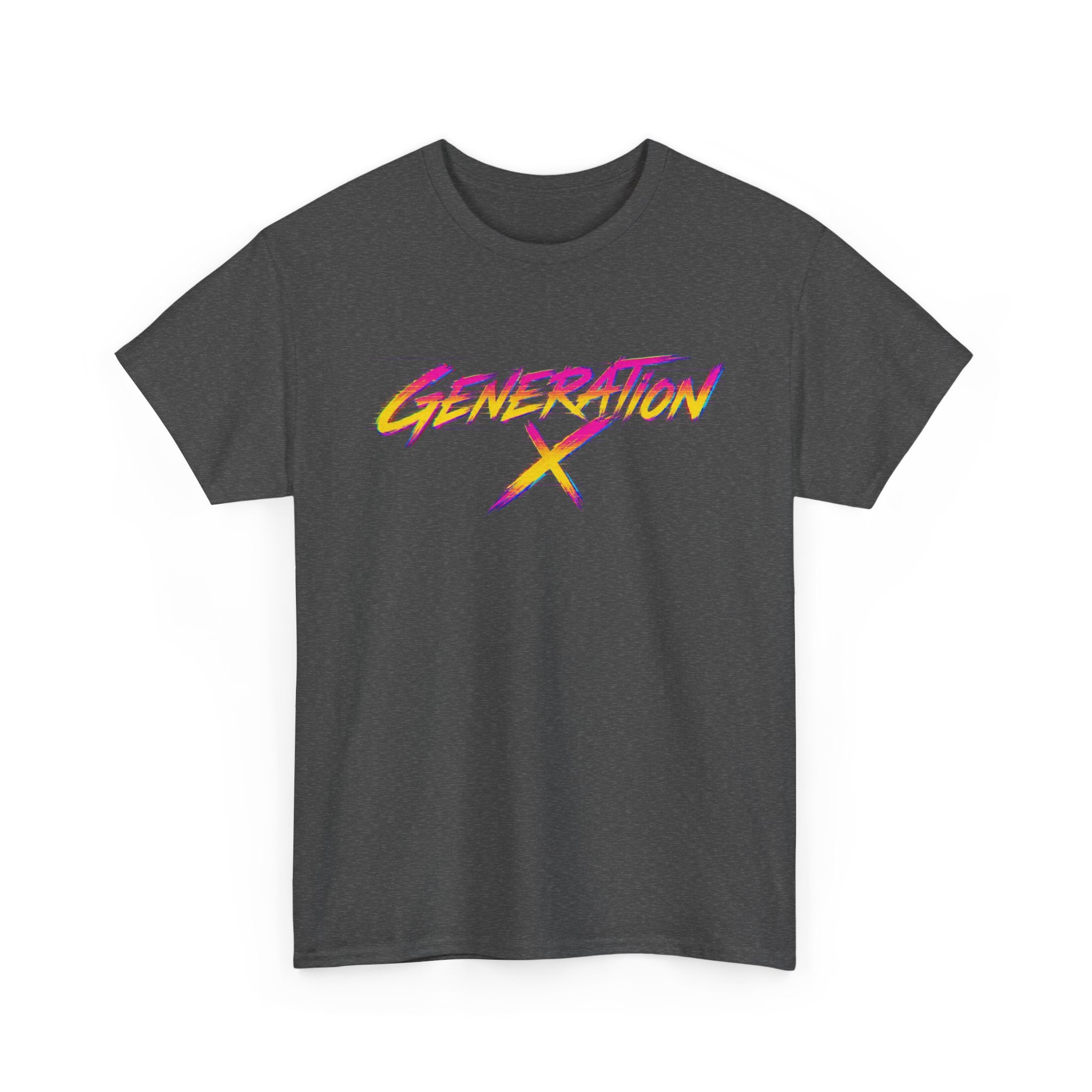 Generation X retro logo Tee | 80s neon script, vintage style